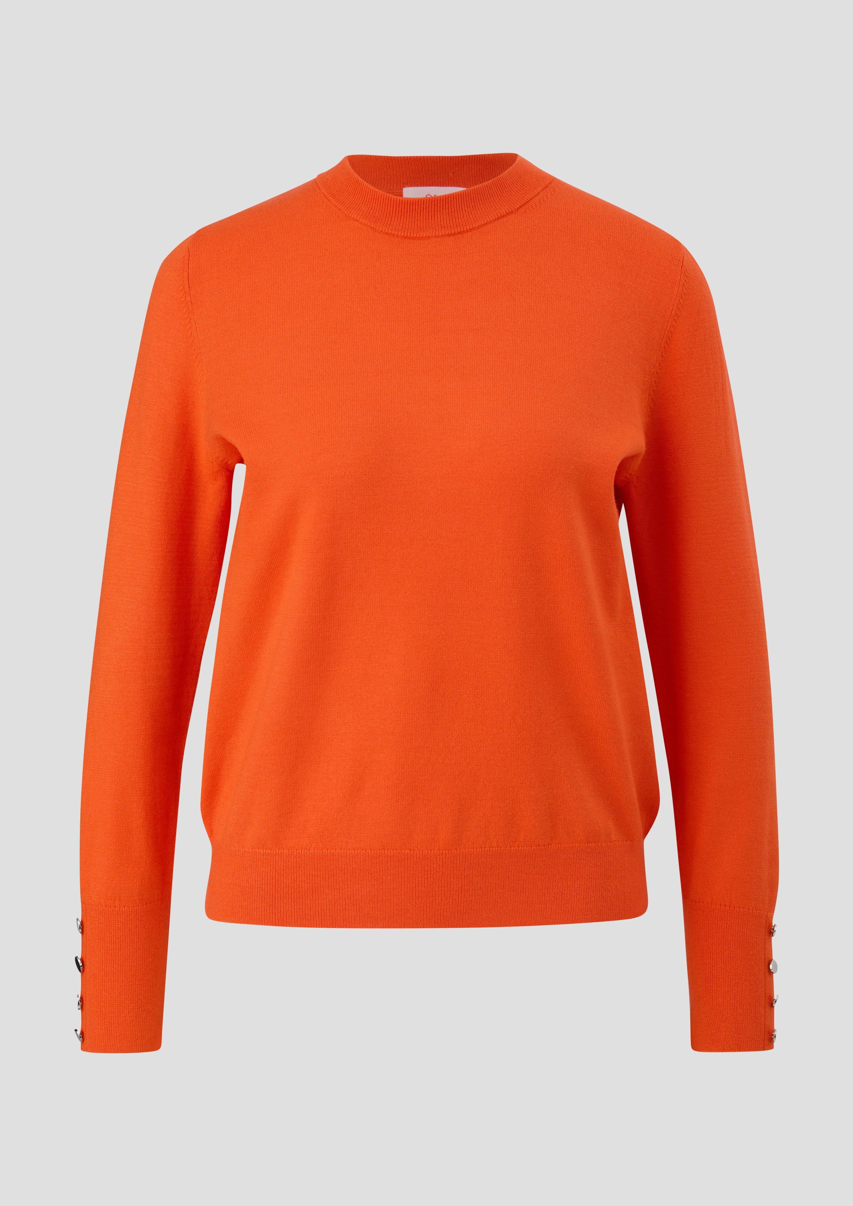 s.Oliver - Feinstrickpullover mit Zierknöpfen, Damen, Orange