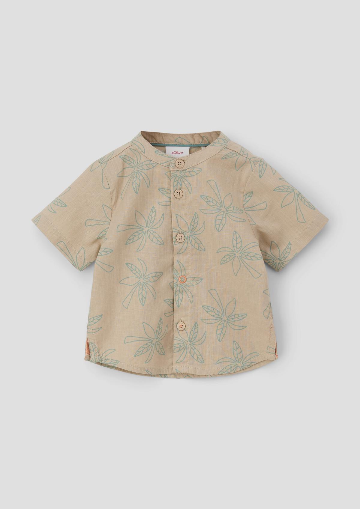 s.Oliver Overhemd met korte mouwen met motief en linnen look