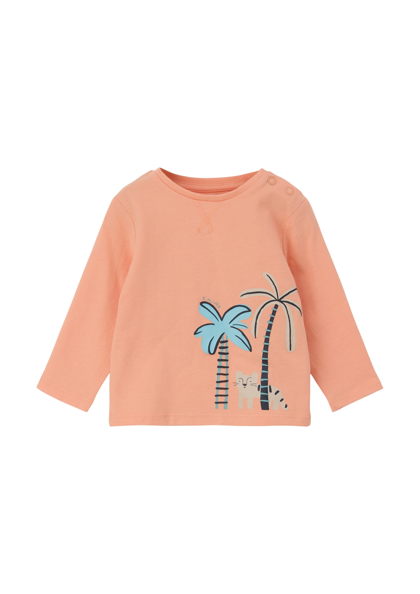 s.Oliver - Longsleeve mit Frontprint, Babys, Orange