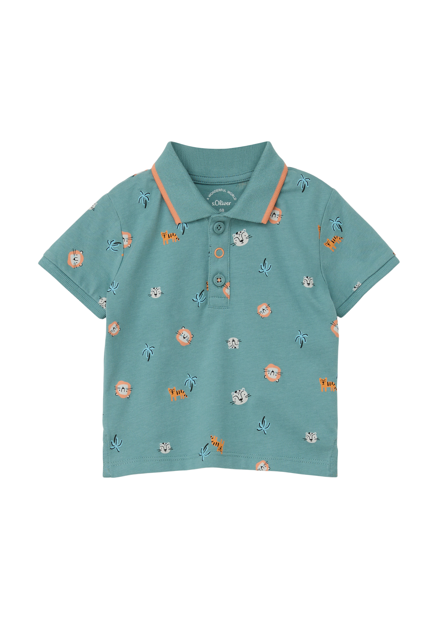 s.Oliver - Poloshirt mit All-over-Print, Babys, Blau