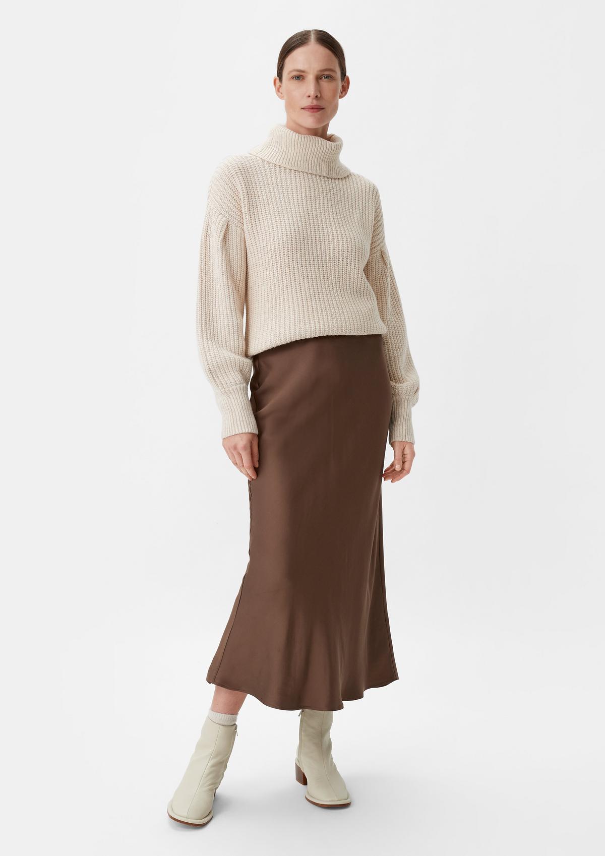 comma Satin skirt made of stretch viscose