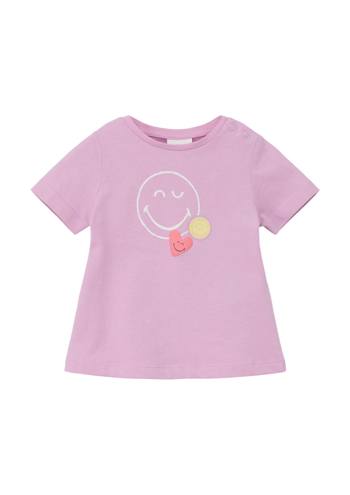 s.Oliver - T-Shirt mit Smiley®-Glitzerprint, Babys, Rosa