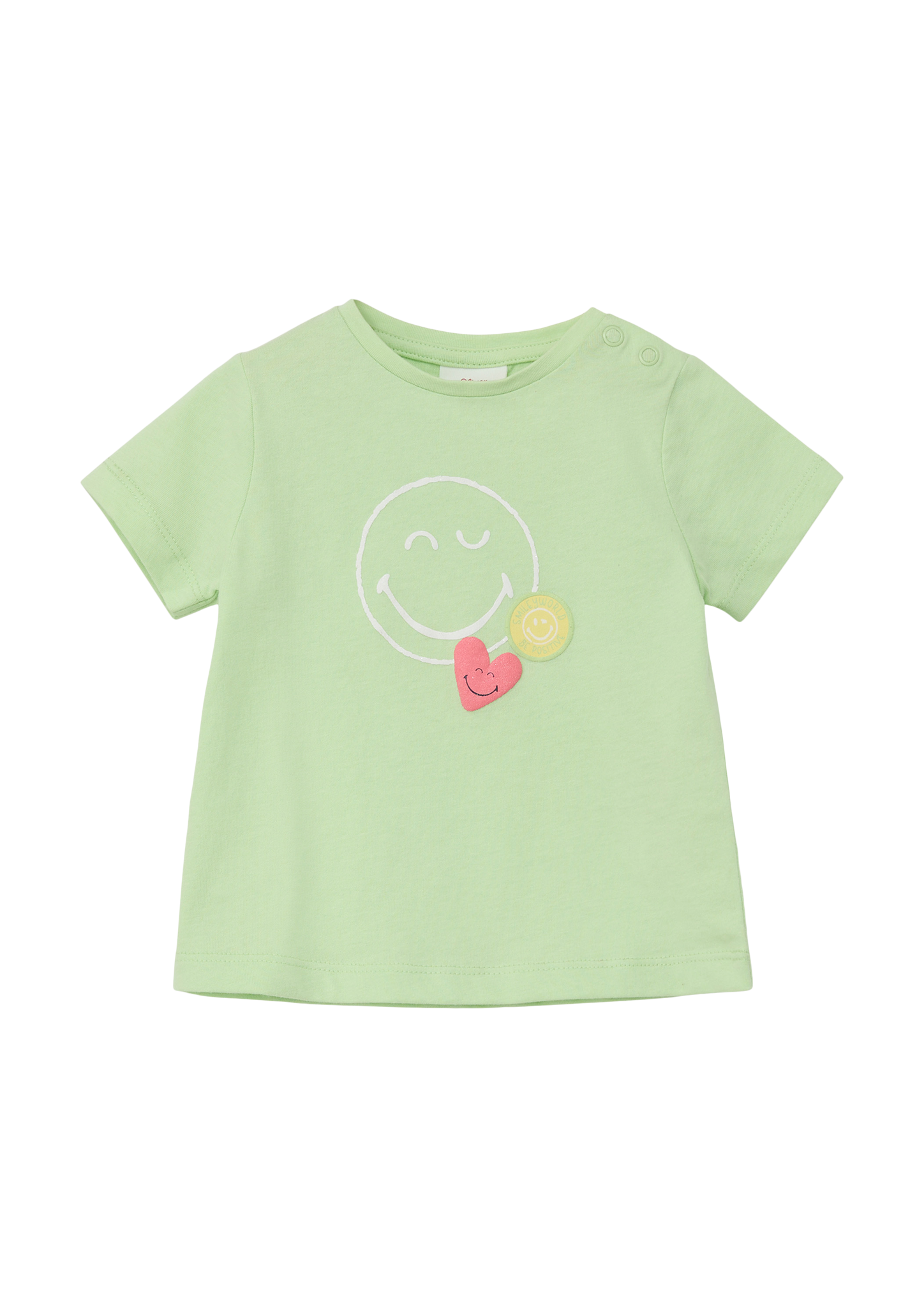 s.Oliver - T-Shirt mit Smiley®-Glitzerprint, Babys, grün