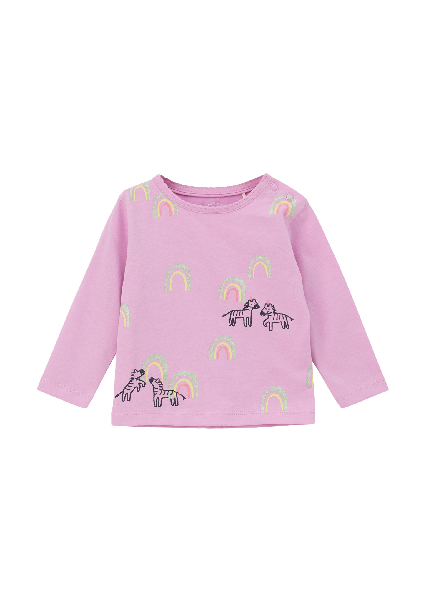 s.Oliver - Langarmshirt mit Glitzerprint, Babys, Rosa