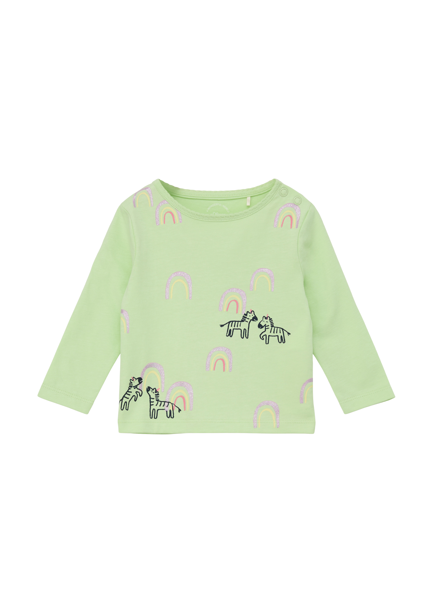 s.Oliver - Langarmshirt mit Glitzerprint, Babys, grün