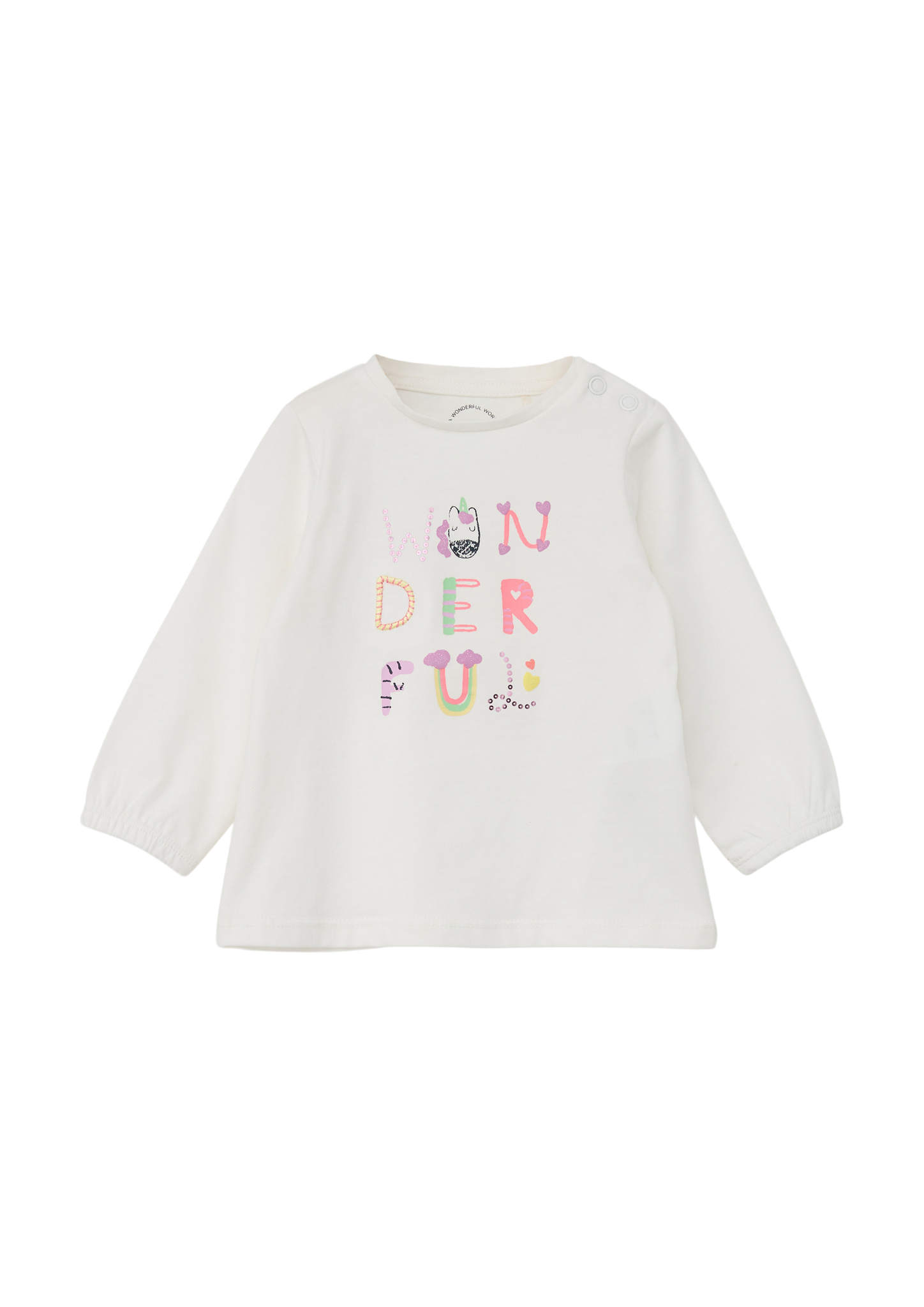 s.Oliver - Longsleeve mit Artwork, Babys, creme|weiß