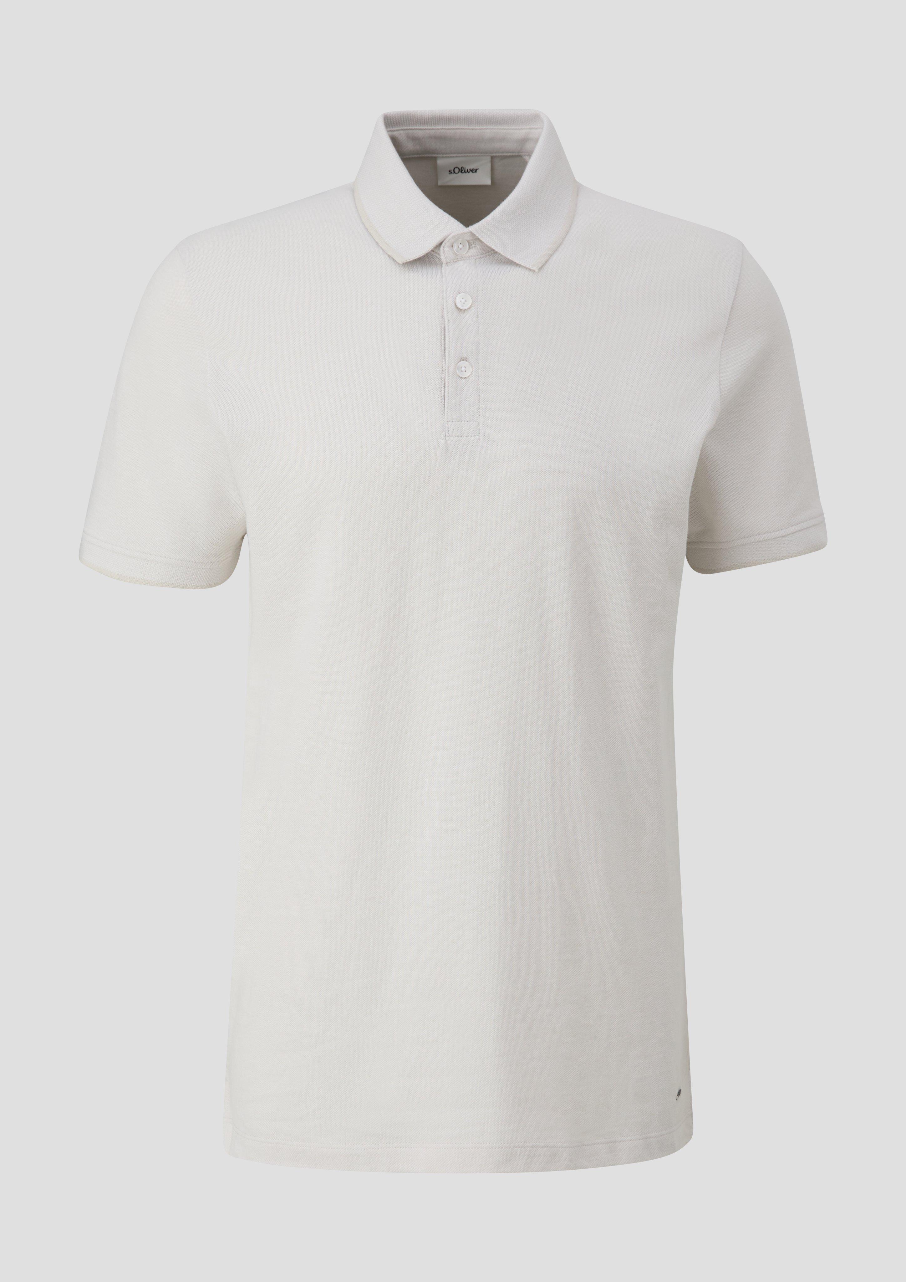 s.Oliver - Poloshirt im Slim Fit mit Piquéstruktur, Herren, weiß