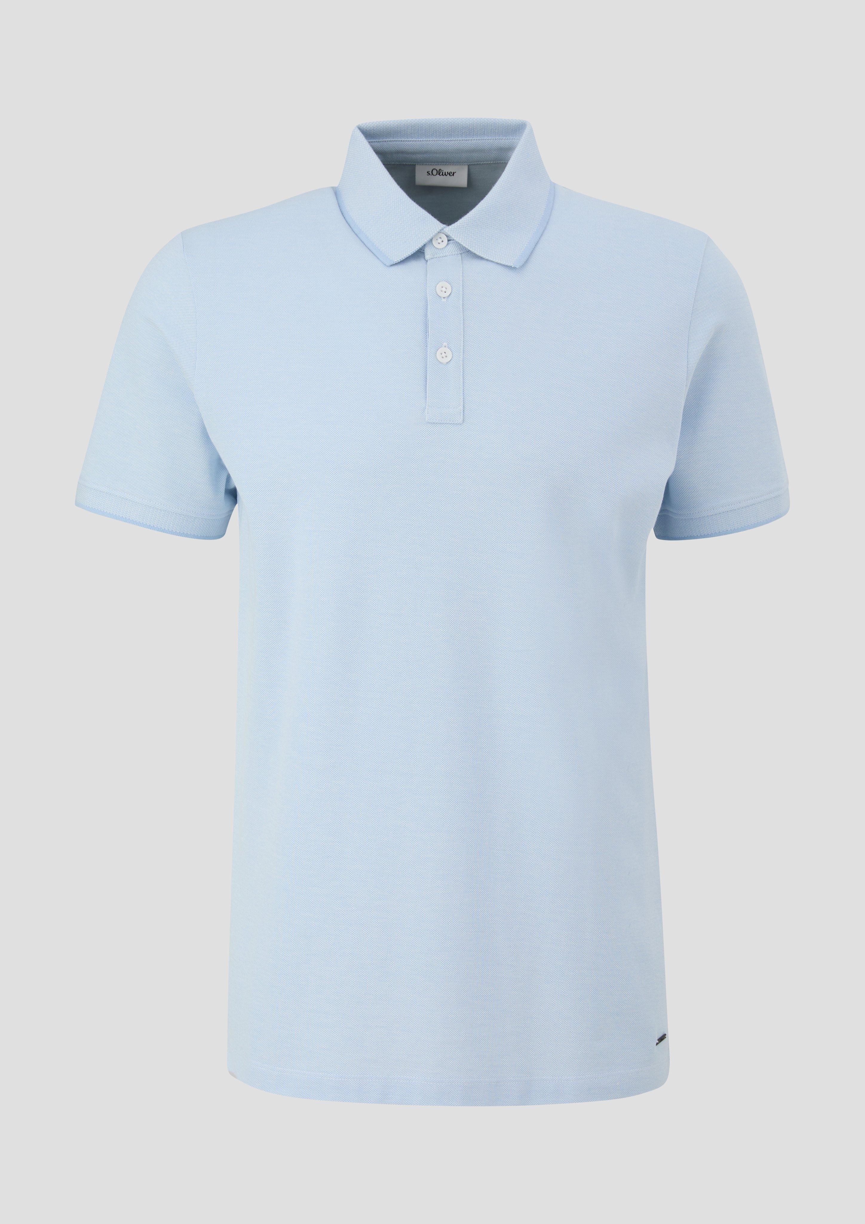 s.Oliver - Poloshirt im Slim Fit mit Piquéstruktur, Herren, blau