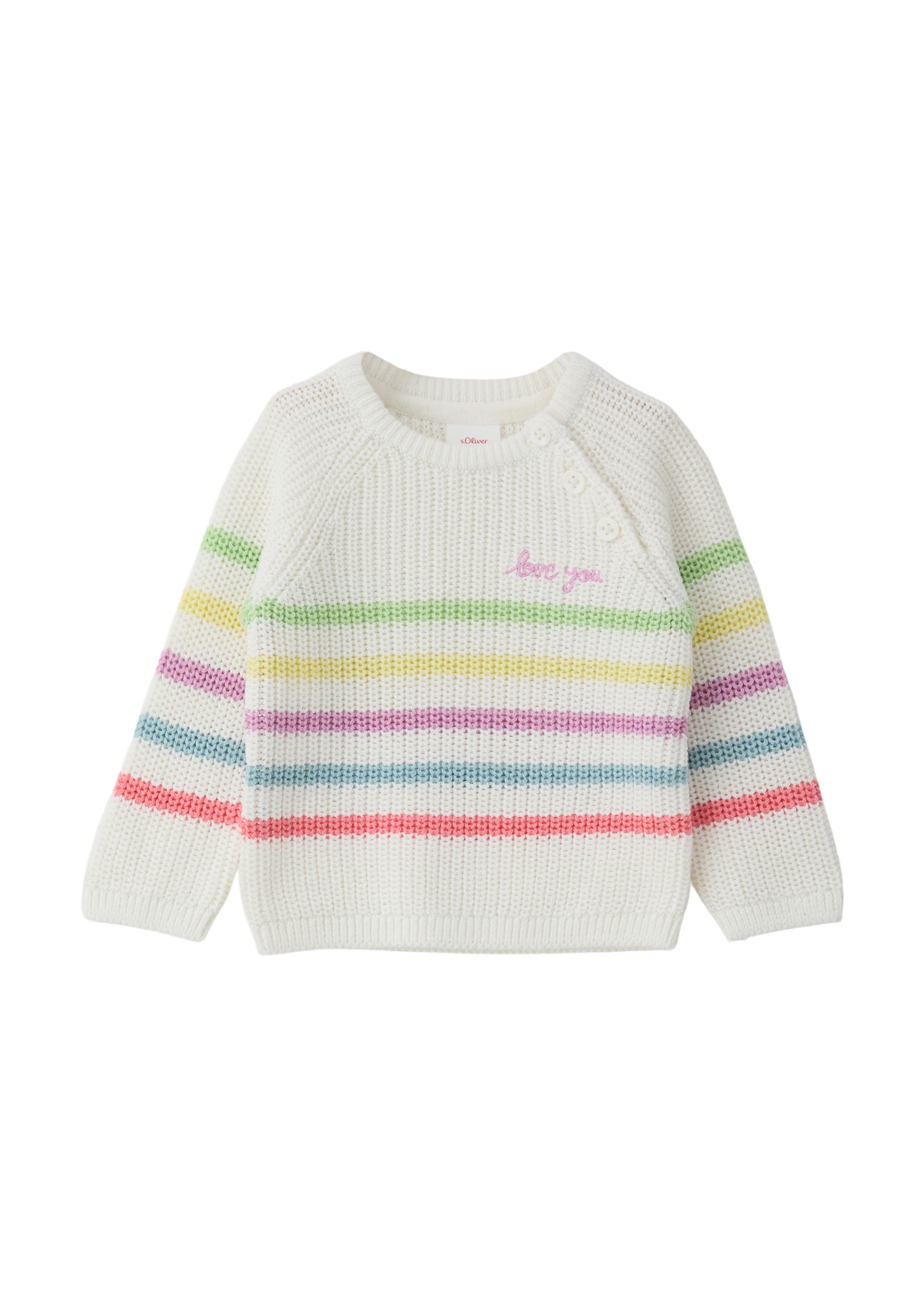 s.Oliver - Strickpullover mit Knöpfen, Babys, creme|mehrfarbig|weiß