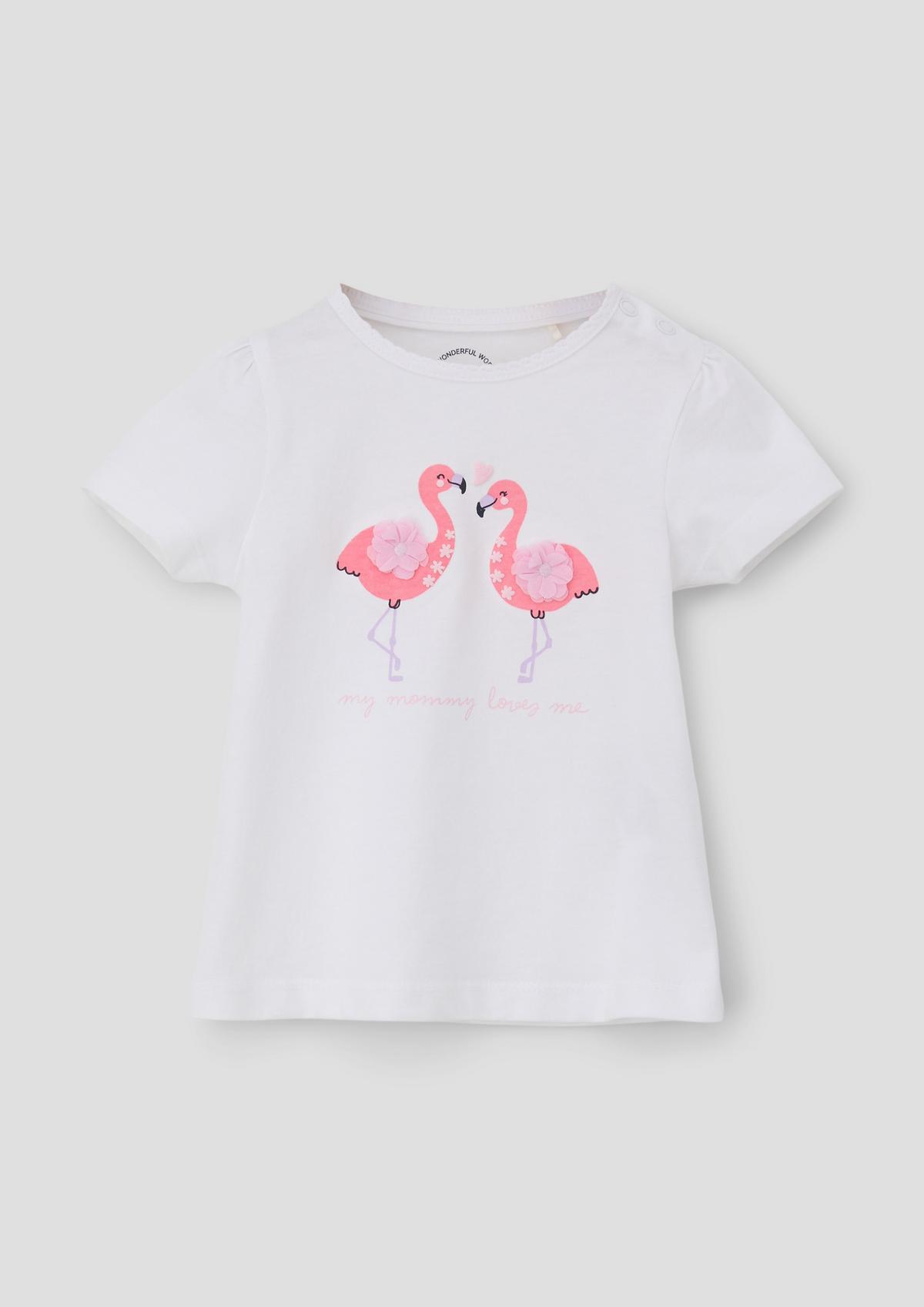 s.Oliver T-shirt met flamingo-artwork