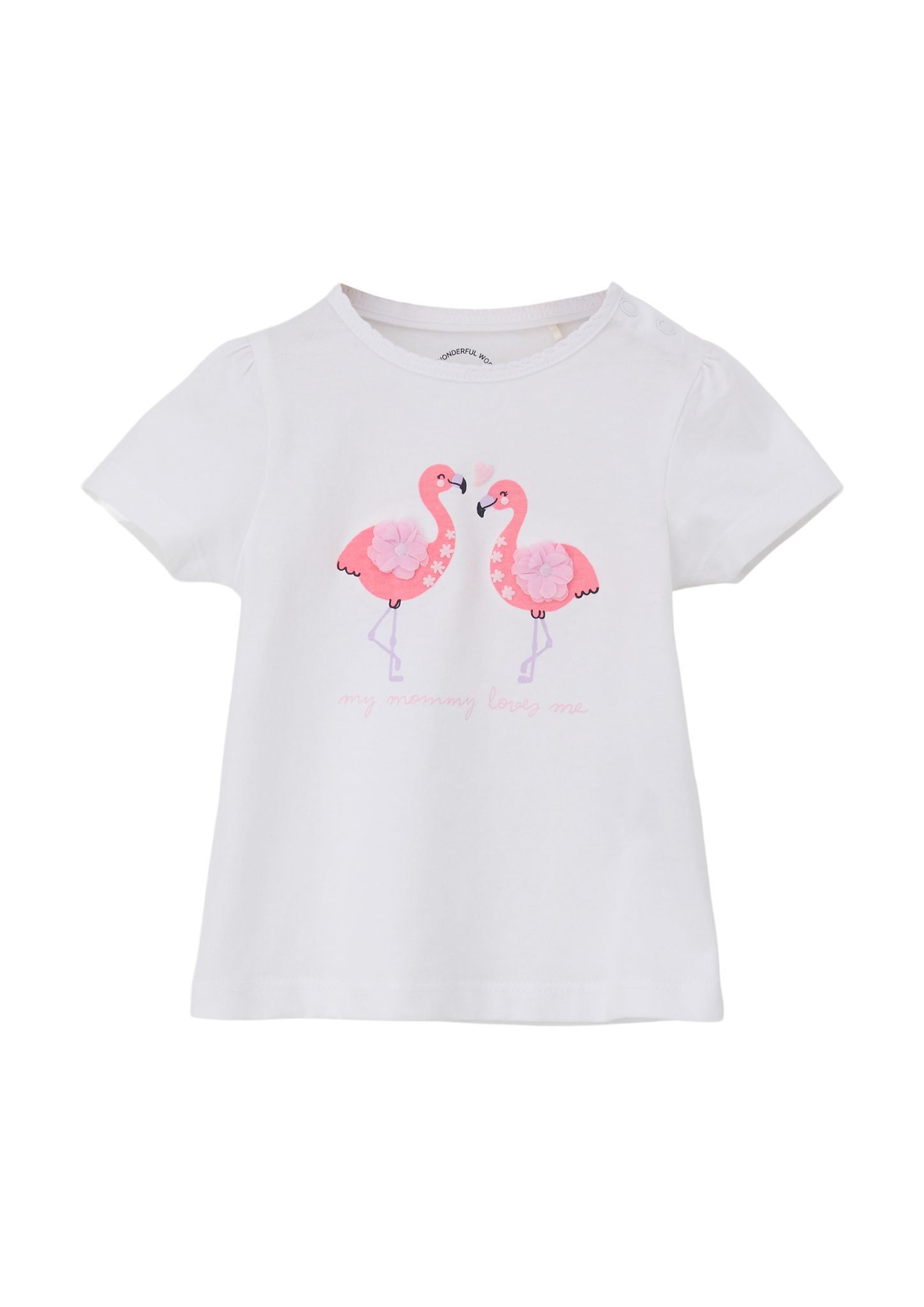 s.Oliver - T-Shirt mit Flamingo-Artwork, Babys, weiß