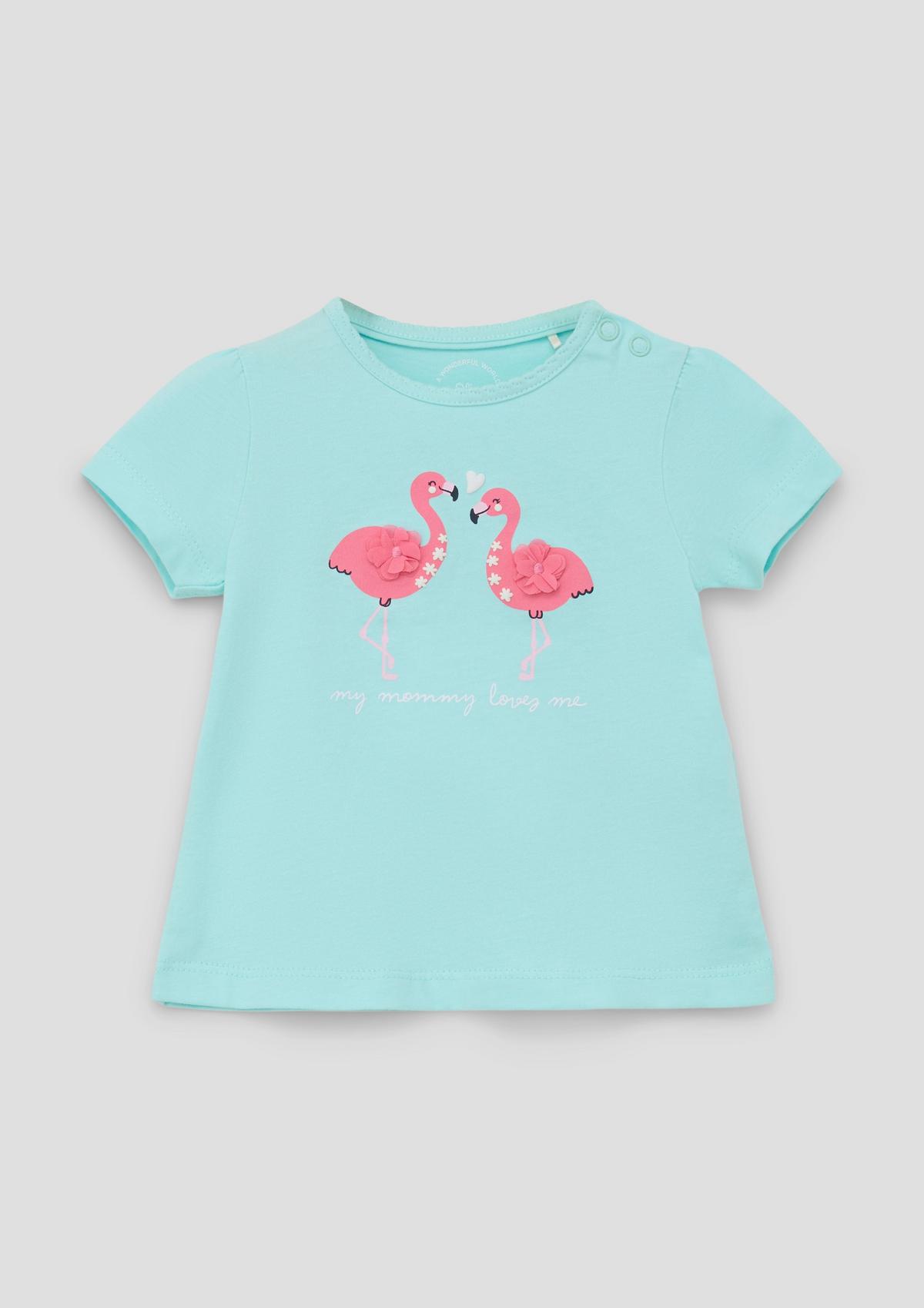 s.Oliver T-shirt met flamingo-artwork