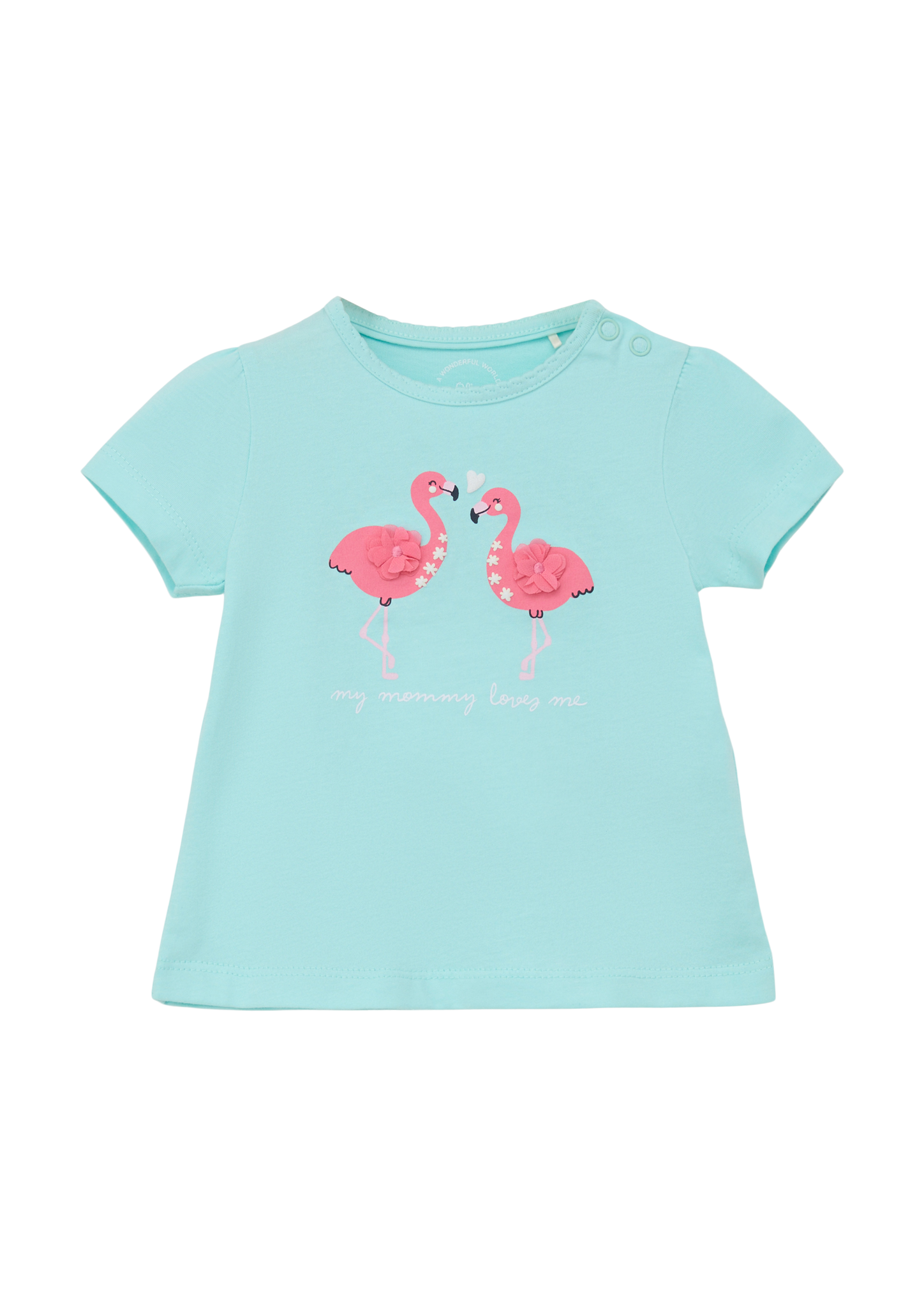 s.Oliver - T-Shirt mit Flamingo-Artwork, Babys, türkis