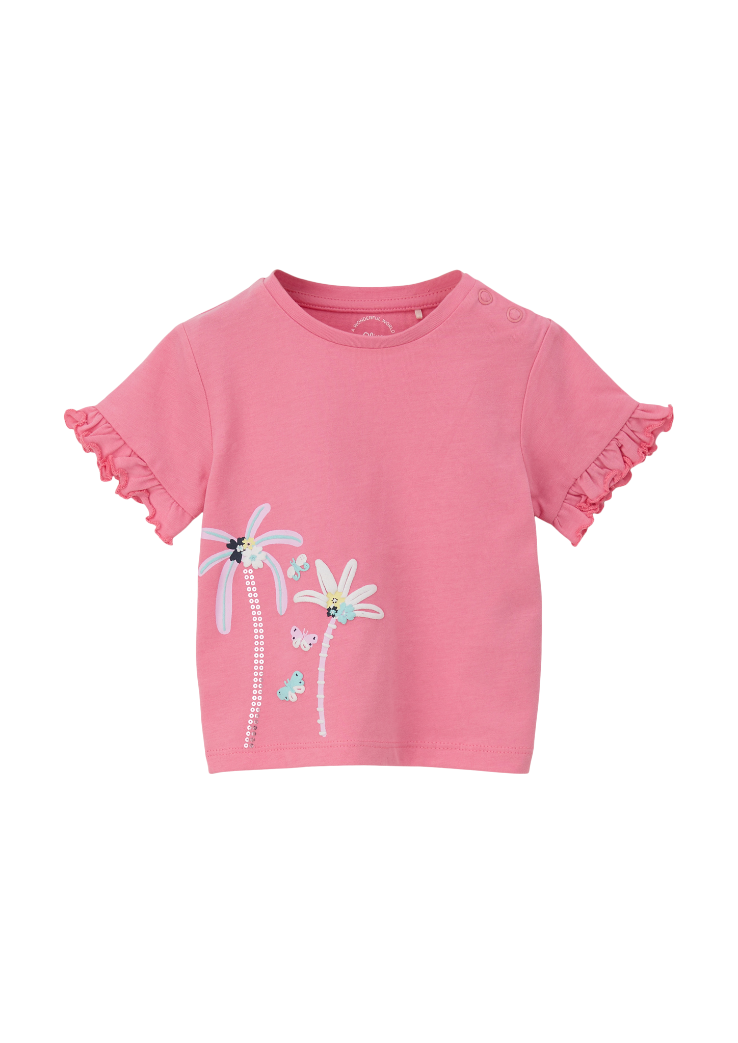 s.Oliver - T-Shirt mit Rüschen-Ärmeln, Babys, Rosa