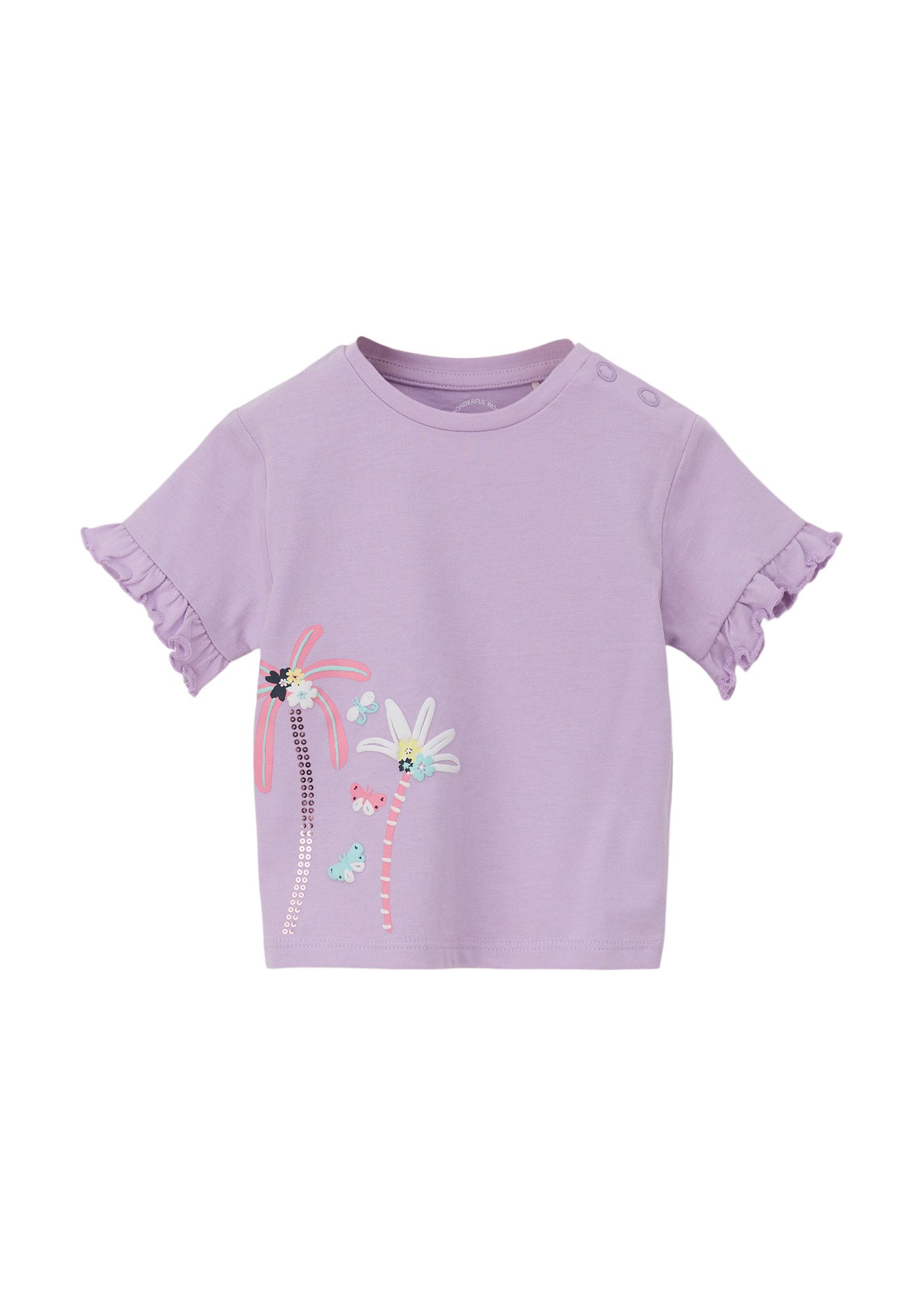 s.Oliver - T-Shirt mit Rüschen-Ärmeln, Babys, lila