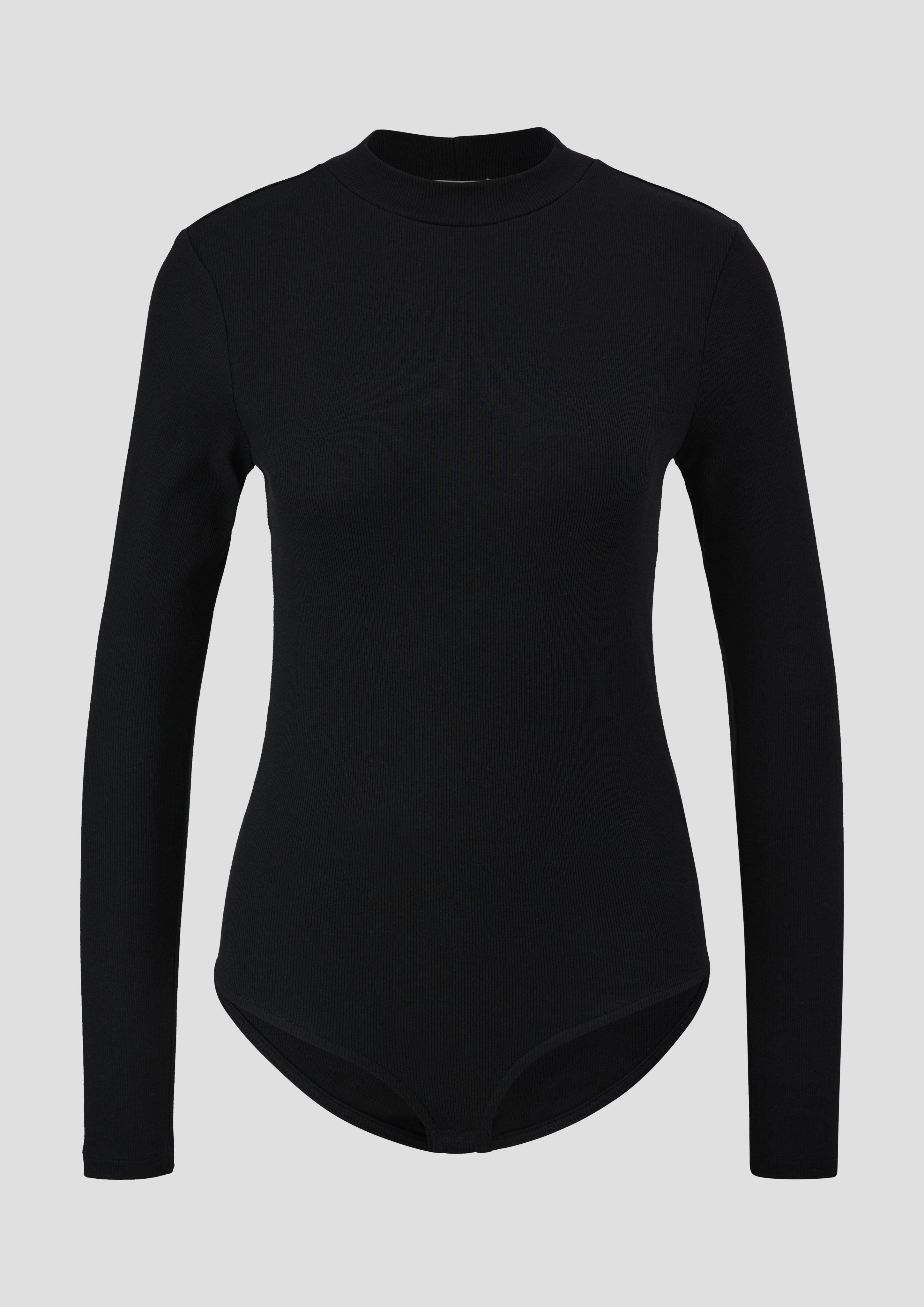 s.Oliver - Gerippter Body aus Jersey, Damen, schwarz