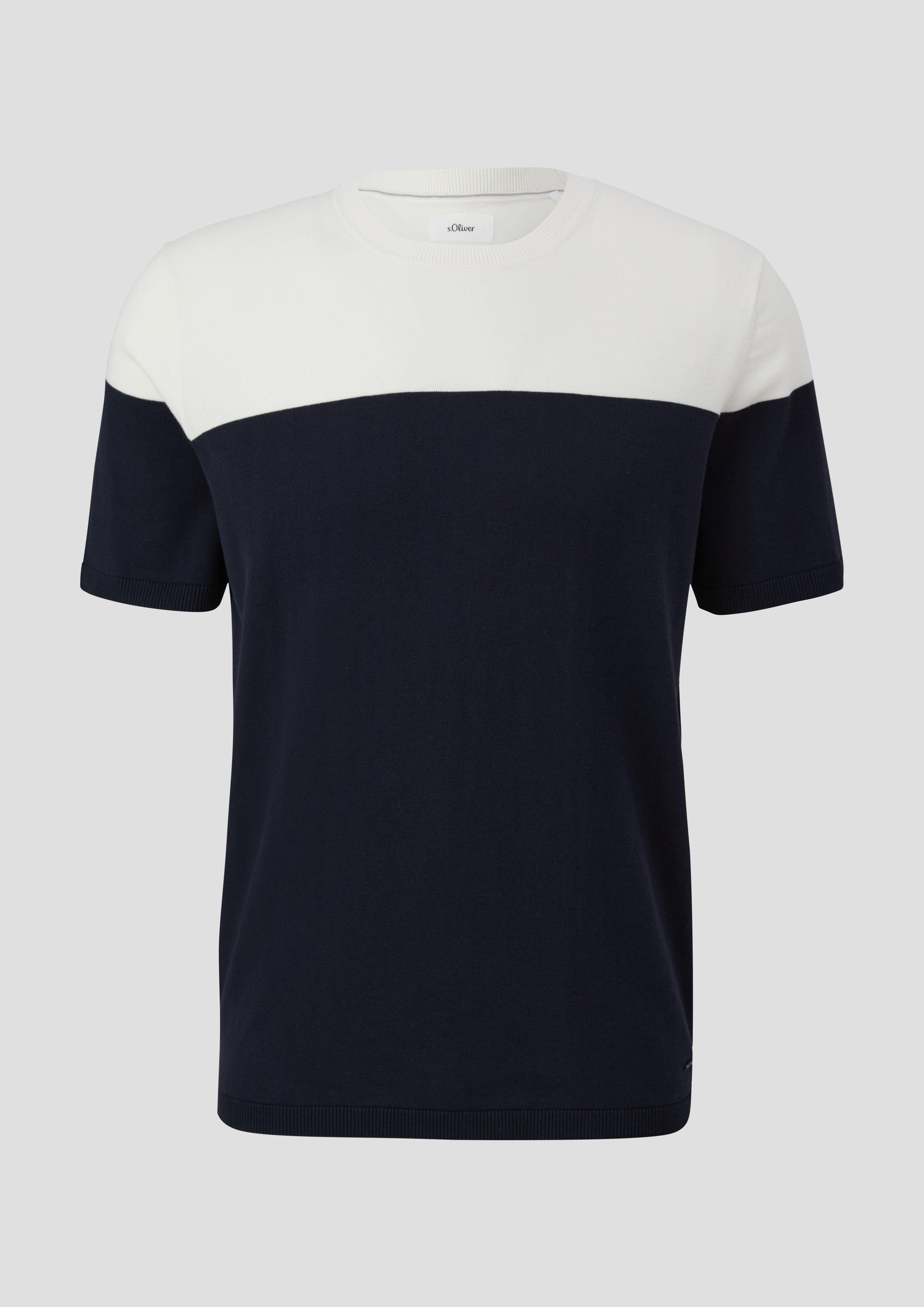 s.Oliver - Strickshirt mit Colour-Blocking, Herren, blau