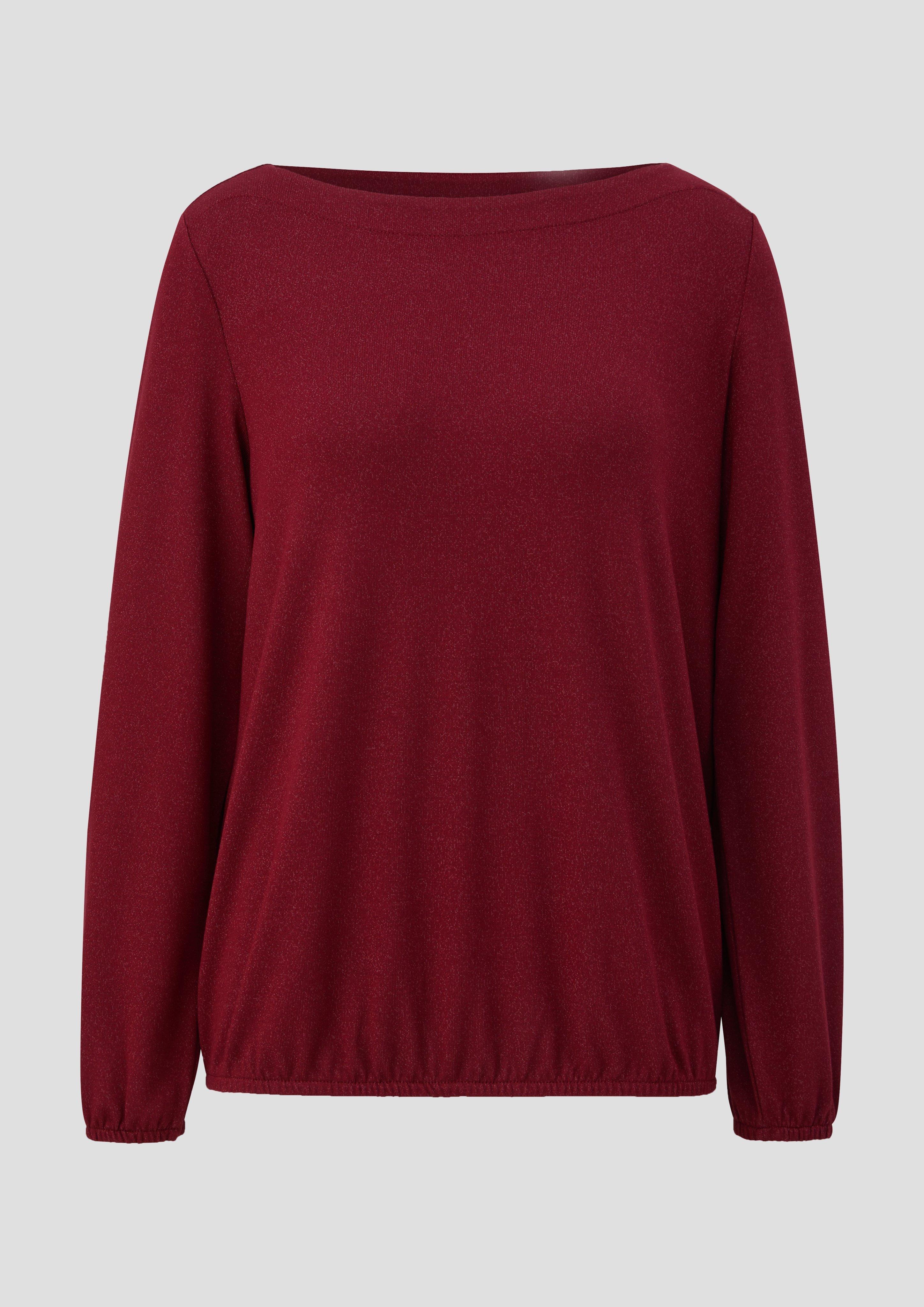 s.Oliver - Longsleeve mit Glitzergarn, Damen, rot