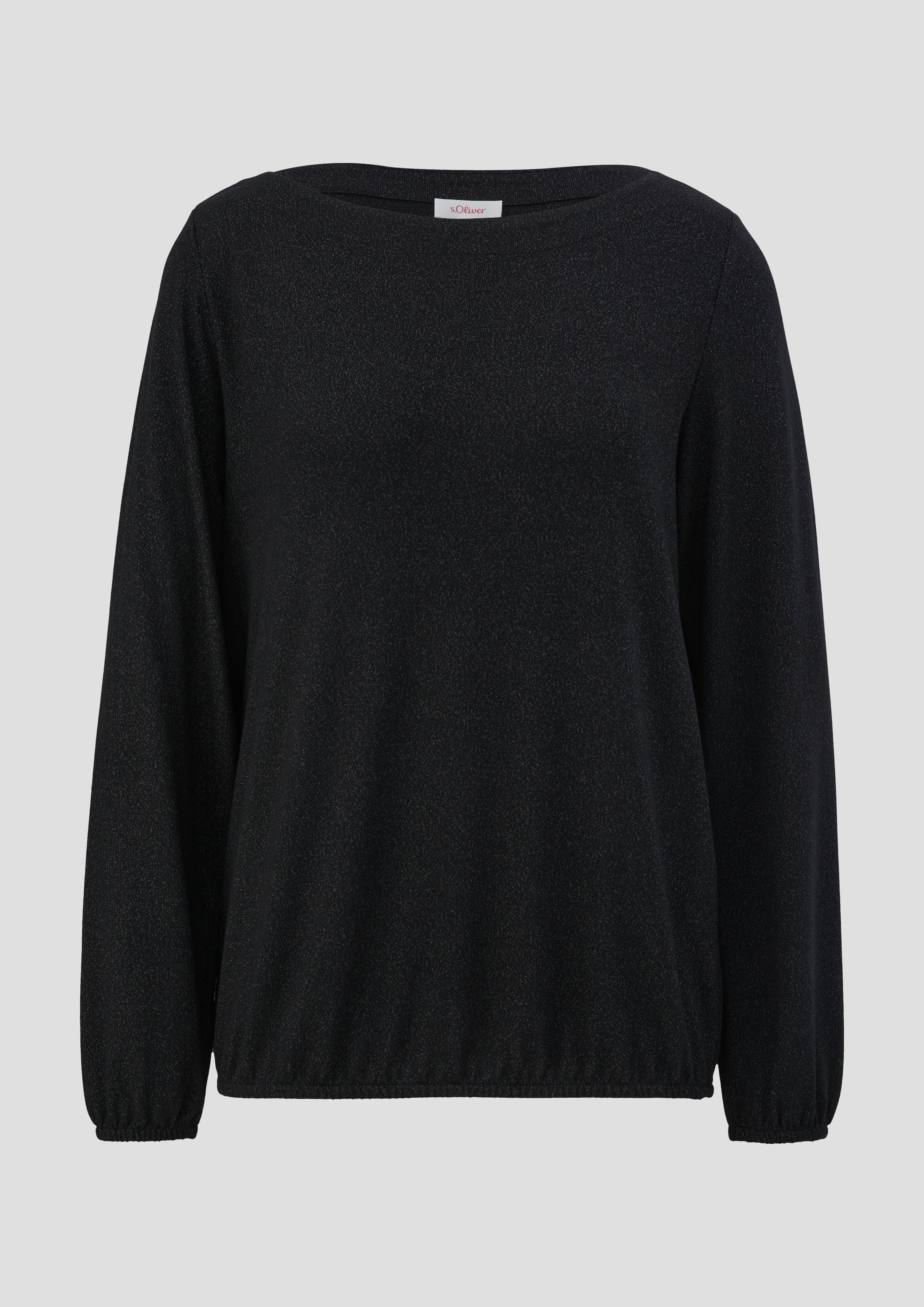 s.Oliver - Longsleeve mit Glitzergarn, Damen, schwarz