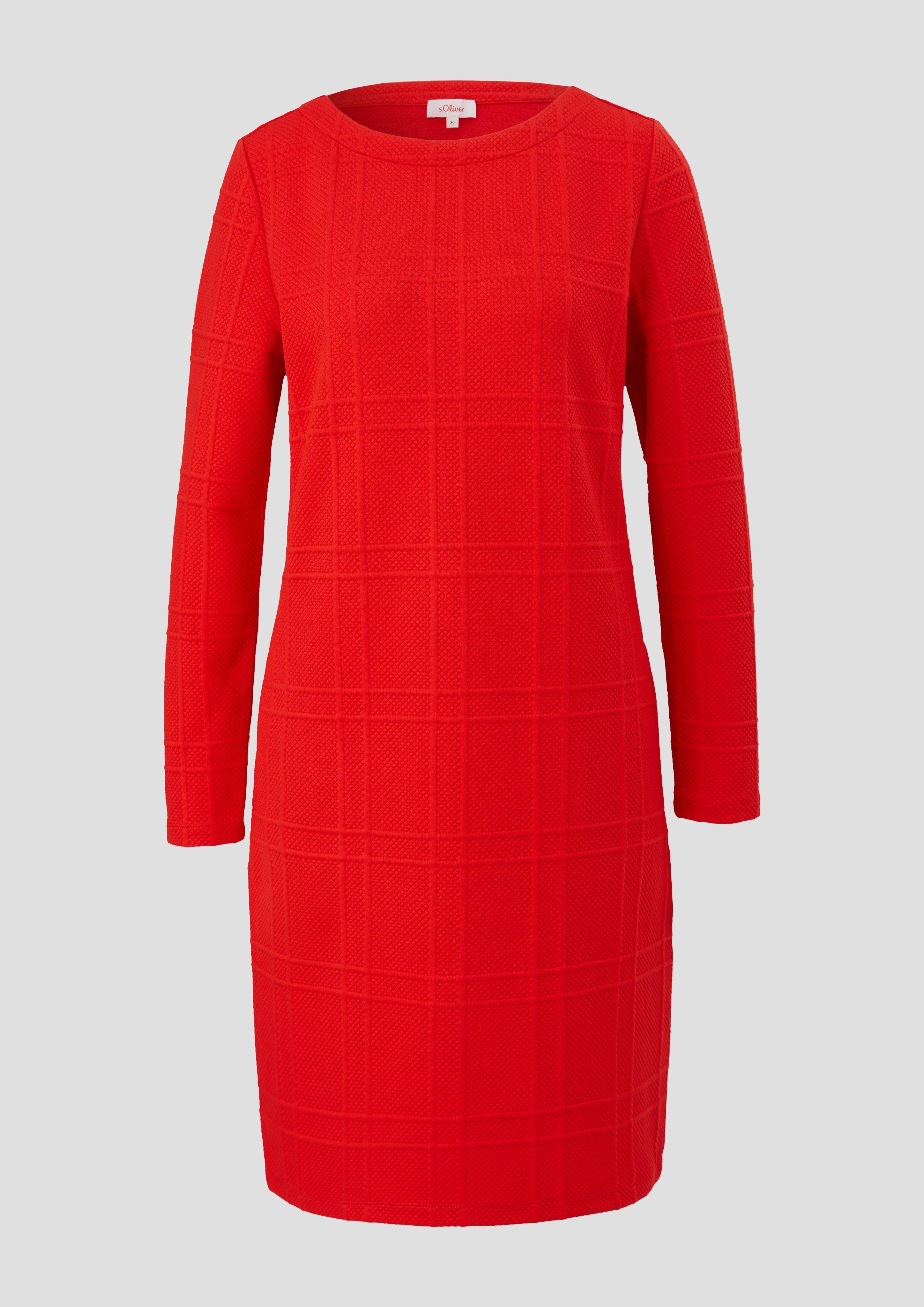 s.Oliver - Jacquard-Kleid mit Viskose, Damen, rot