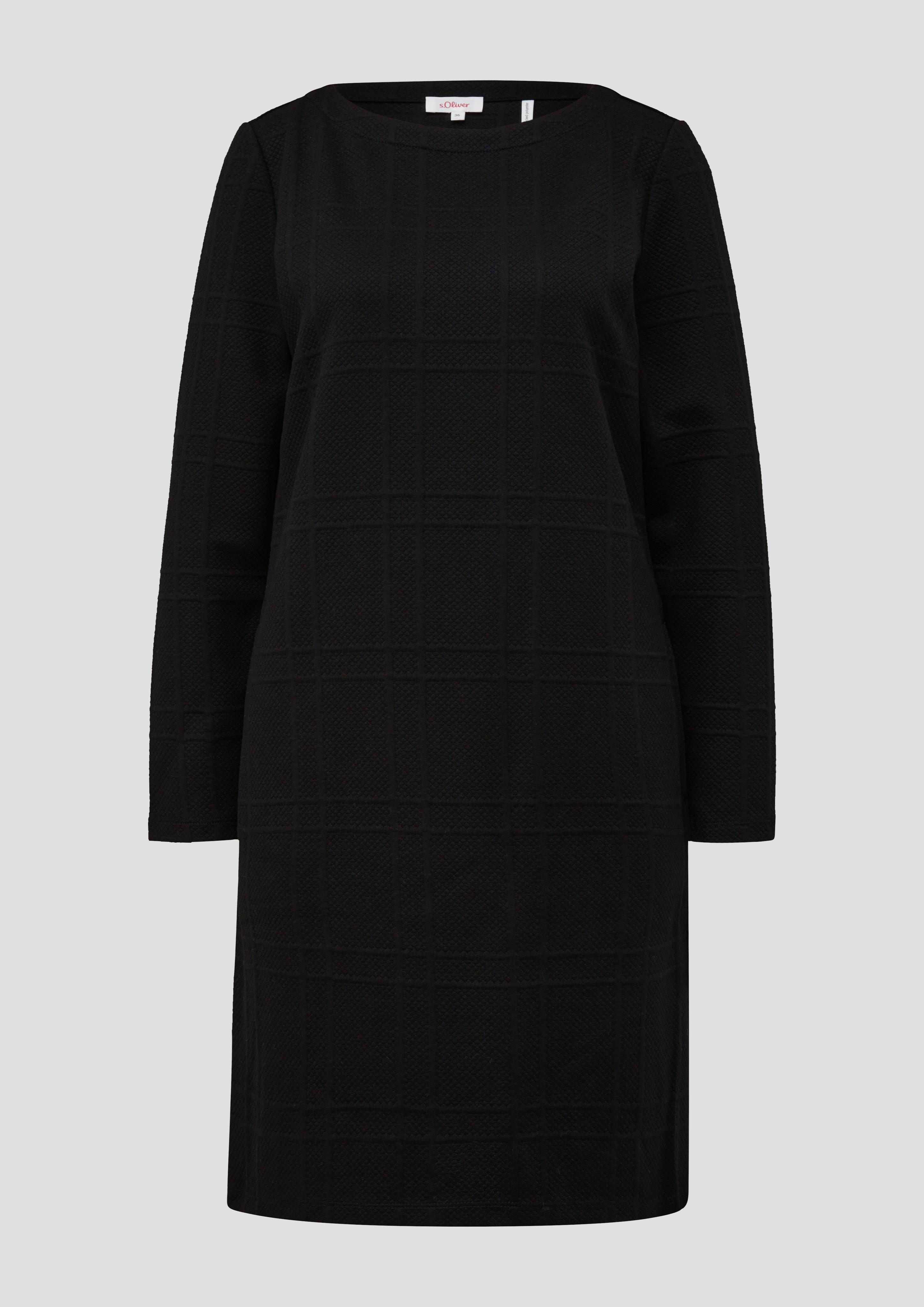 s.Oliver - Jacquard-Kleid mit Viskose, Damen, schwarz