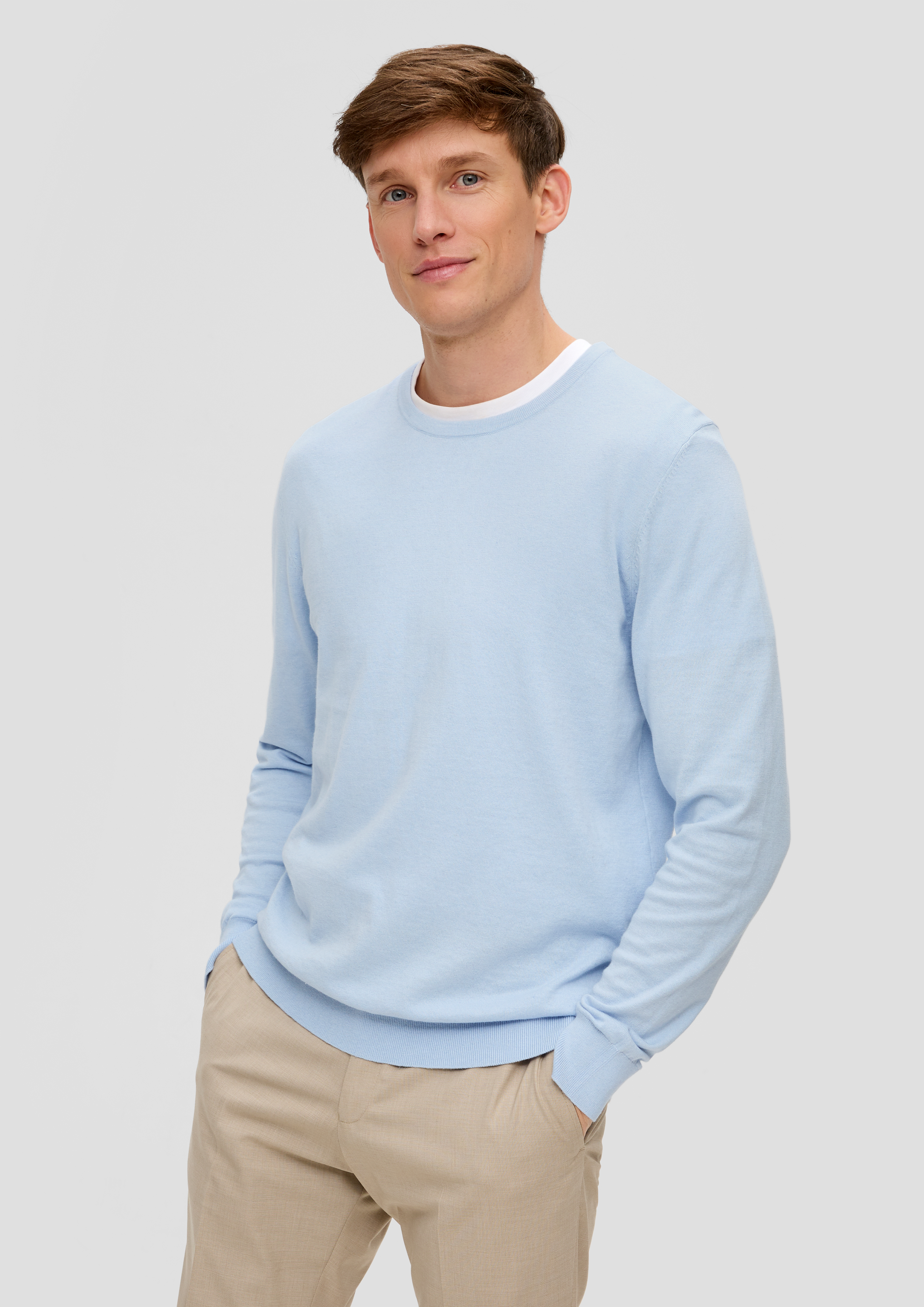 S.Oliver Strickpullover aus Seide mit Crew Neck