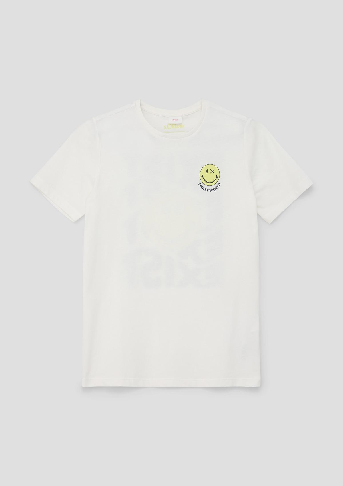 s.Oliver T-shirt à imprimé Smiley® sur le devant et au dos