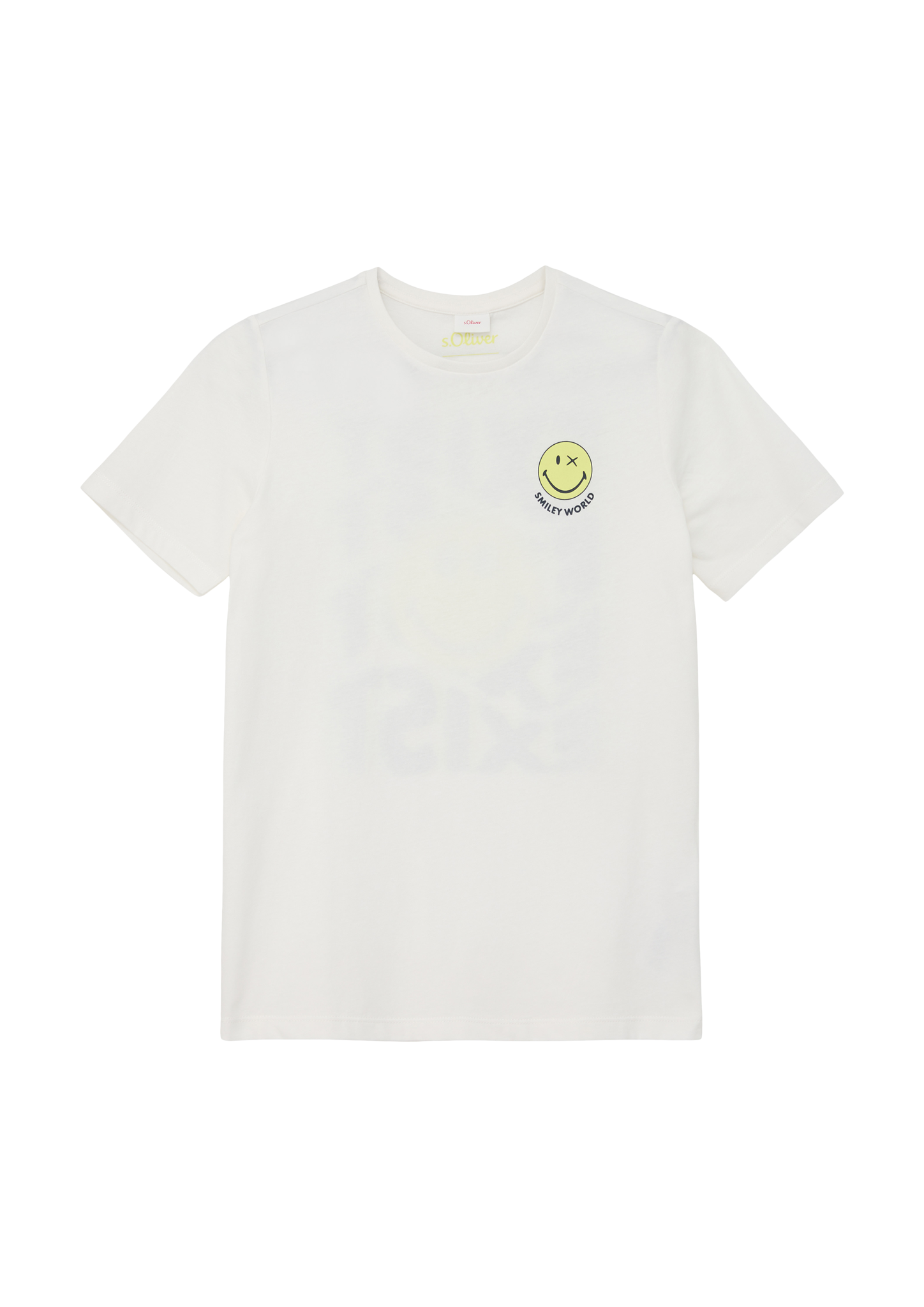 s.Oliver - T-Shirt mit Smiley®-Front- und Rückenprint, Jungen, creme|weiß