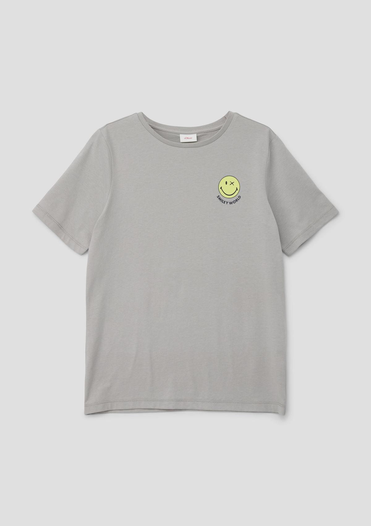 s.Oliver T-shirt met Smiley®-print op de voor- en achterkant