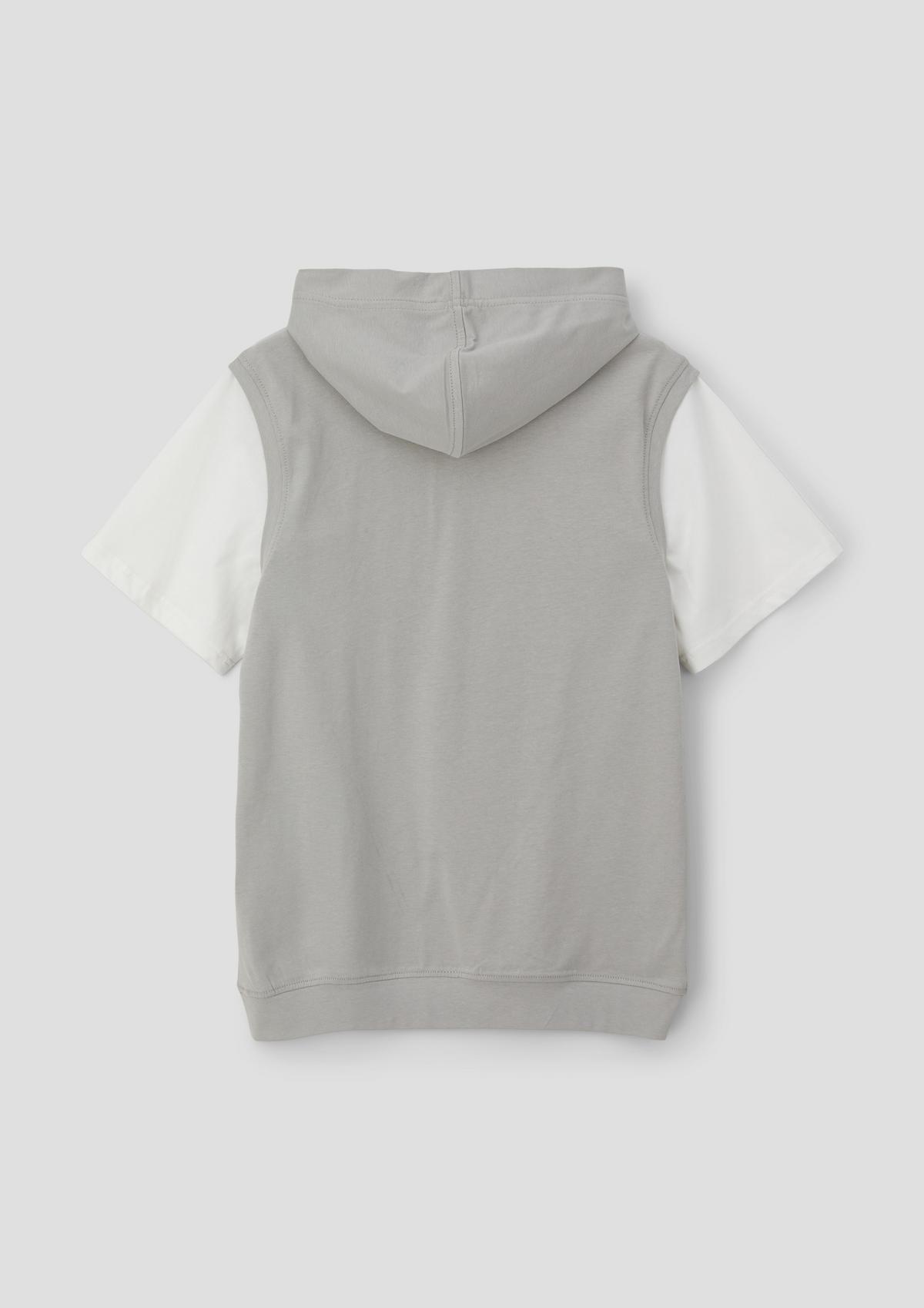 s.Oliver Hooded top with contrast sleeves