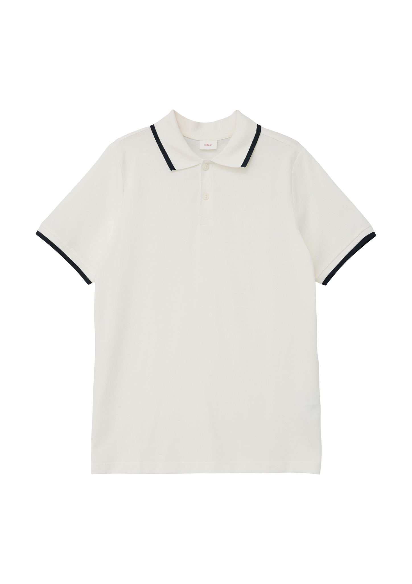 s.Oliver - Poloshirt aus Baumwollpiqué, Jungen, creme|weiß