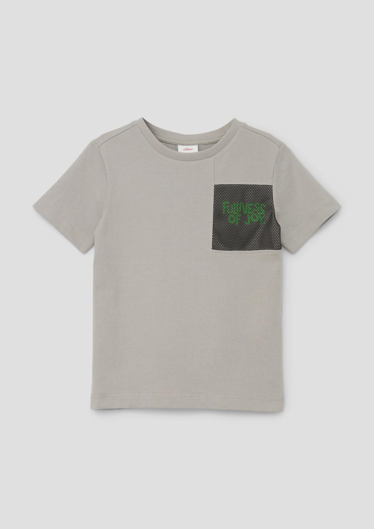 s.Oliver T-shirt with mesh appliqué