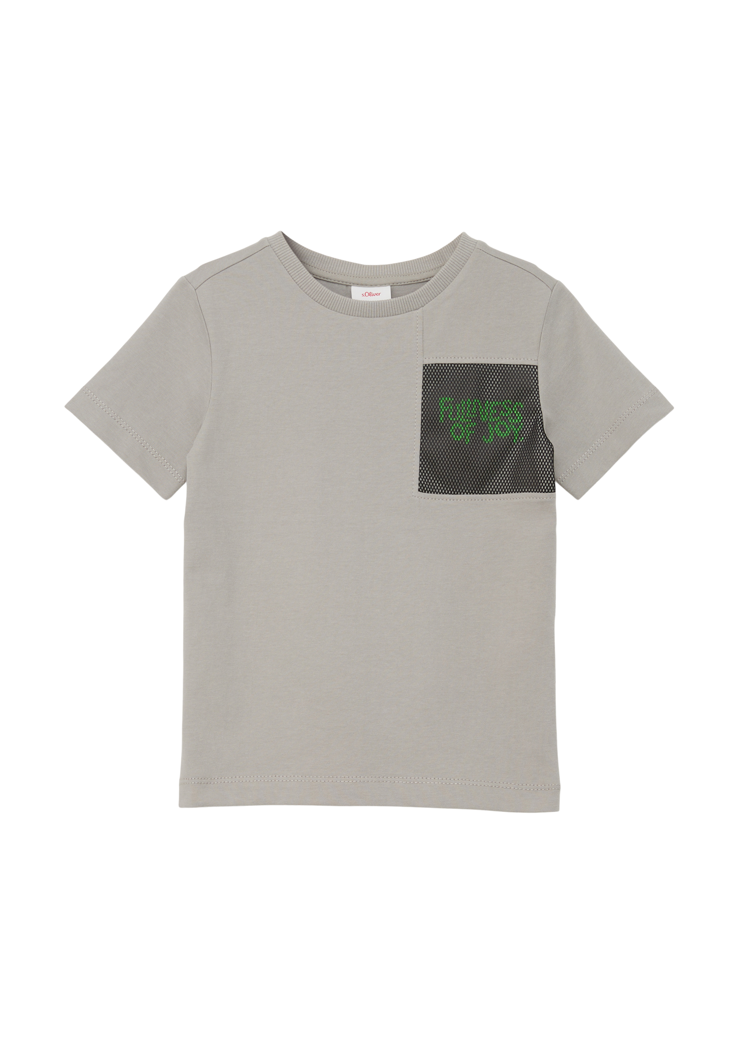 s.Oliver - T-Shirt mit Mesh-Applikation, Kinder, grau