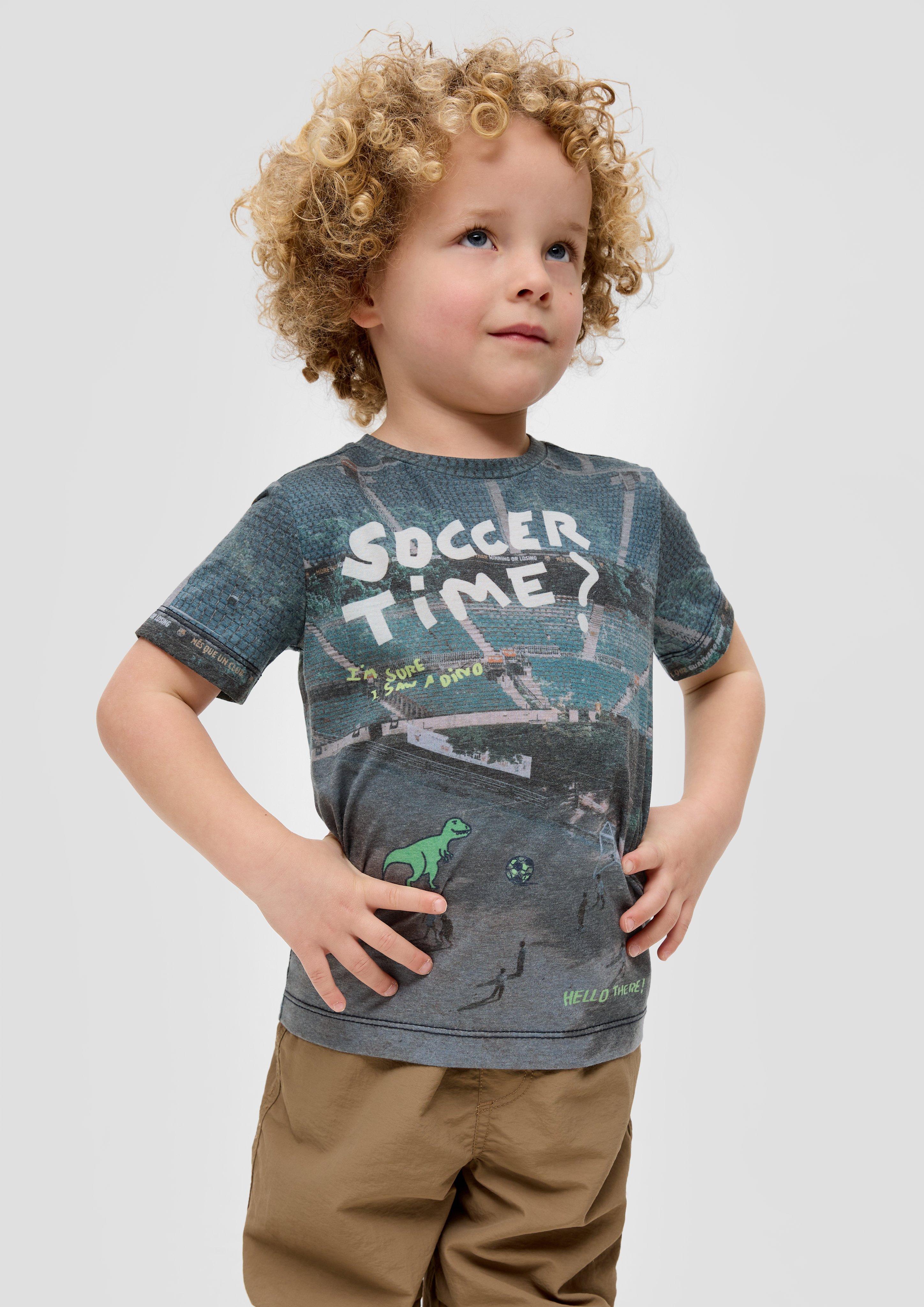 S.Oliver T-shirt Manica Lunga Per Bambini E Ragazzi – Con Stampa Wording
