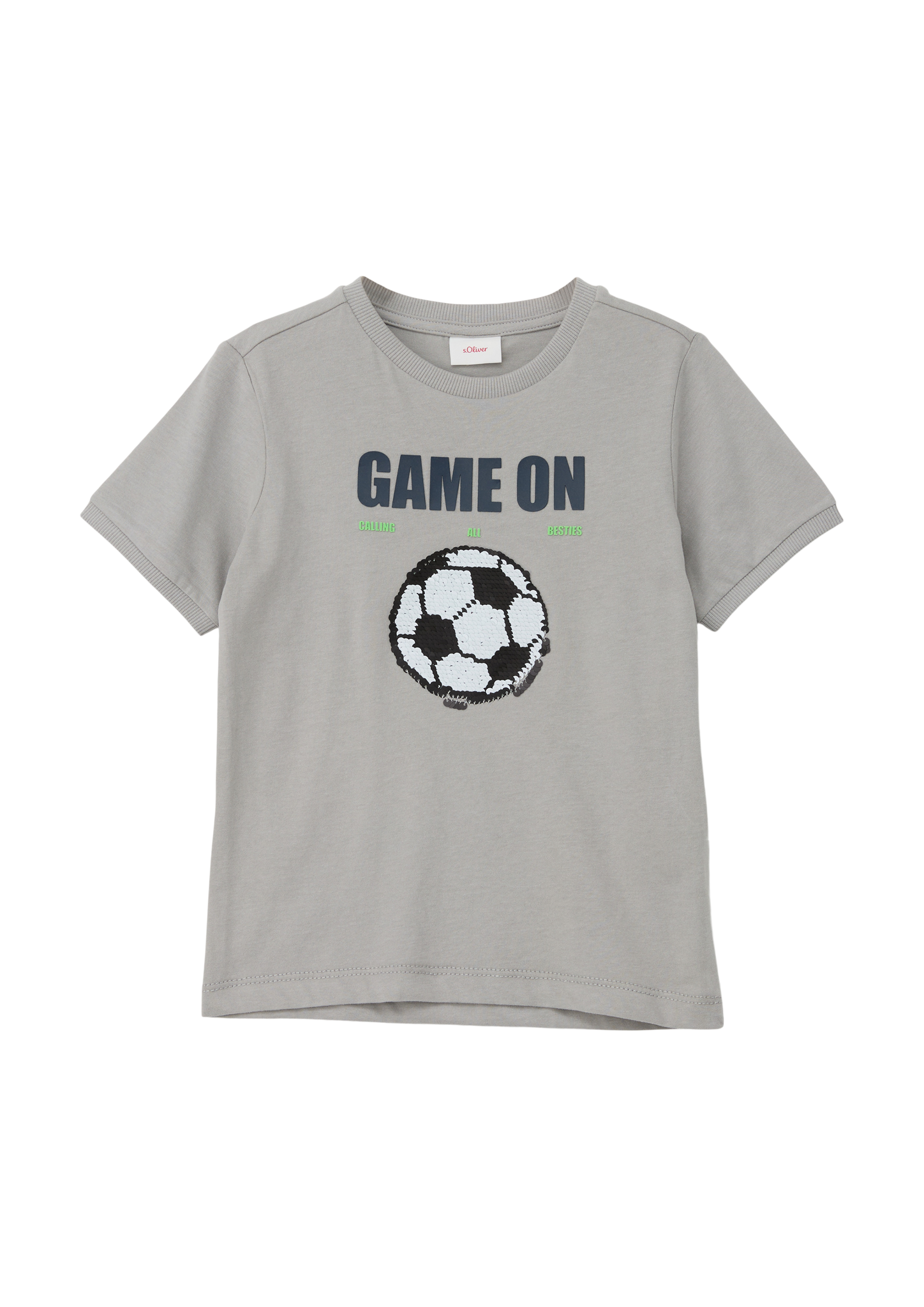 s.Oliver - T-Shirt mit Wendepailletten, Kinder, grau