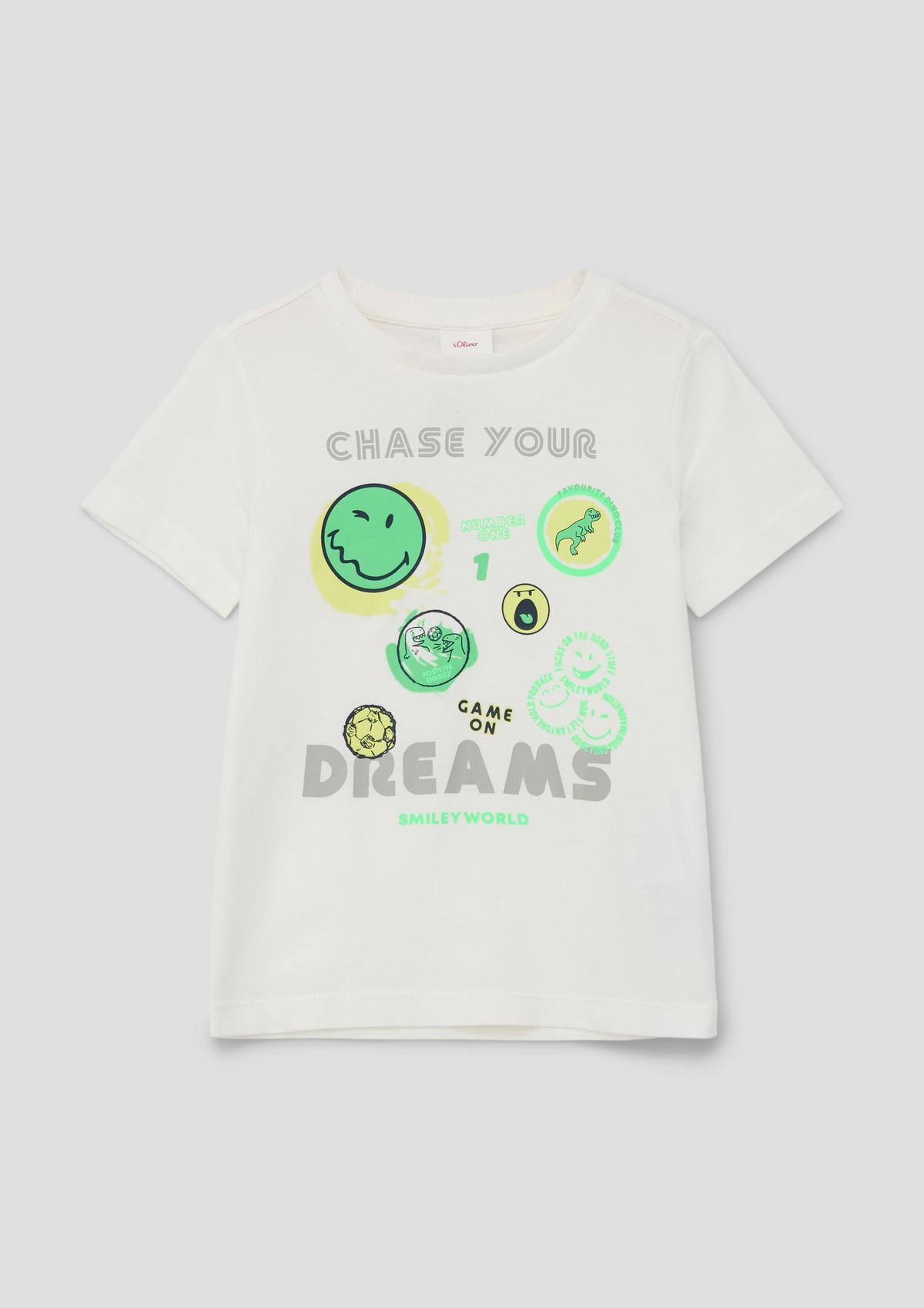 s.Oliver T-shirt met Smiley®-print op de voorkant