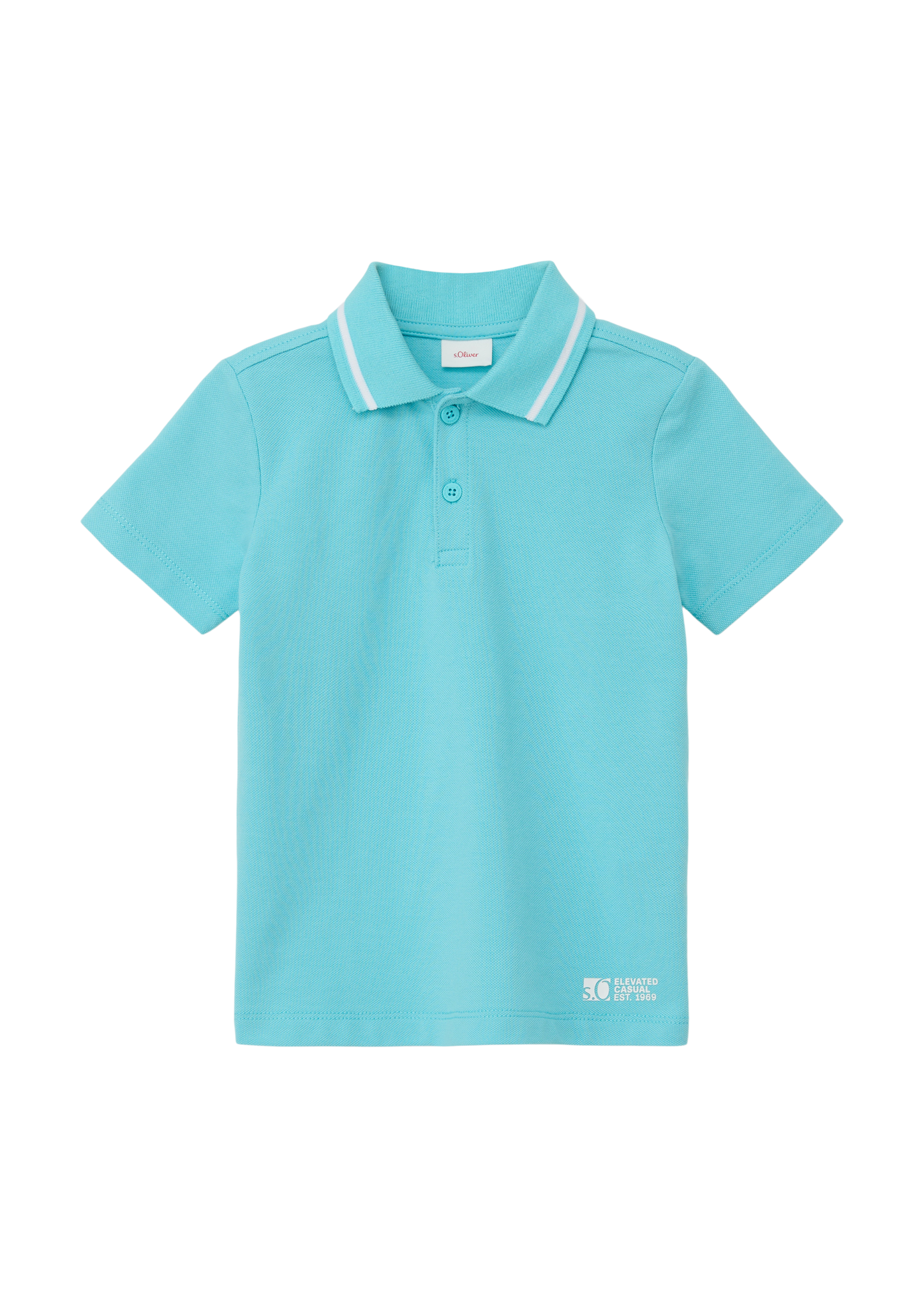 s.Oliver - Poloshirt mit Kontrast-Streifen, Kinder, türkis