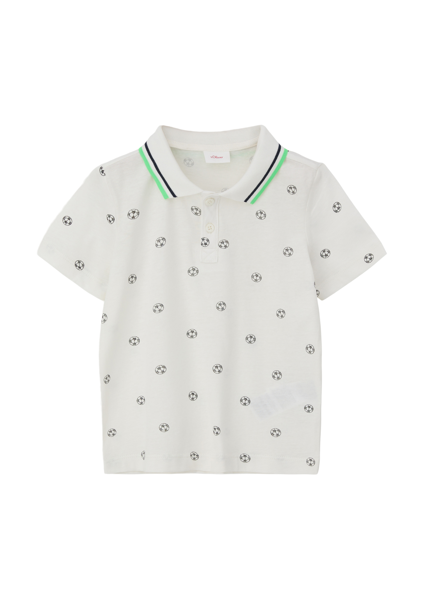 s.Oliver - Poloshirt mit All-over-Muster, Kinder, creme|weiß