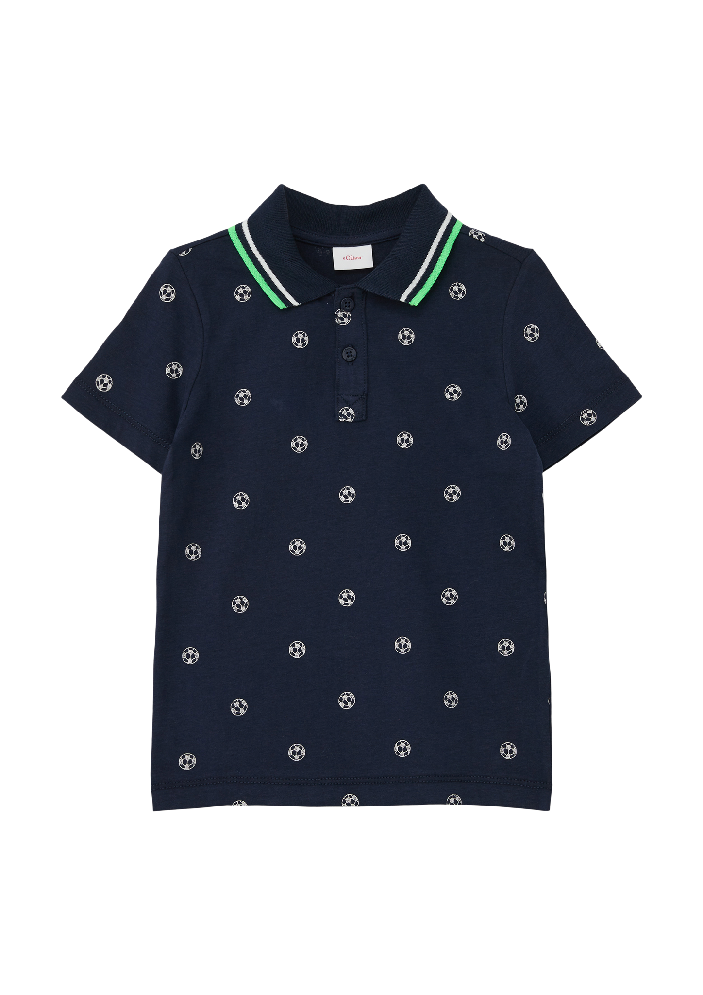 s.Oliver - Poloshirt mit All-over-Muster, Kinder, blau