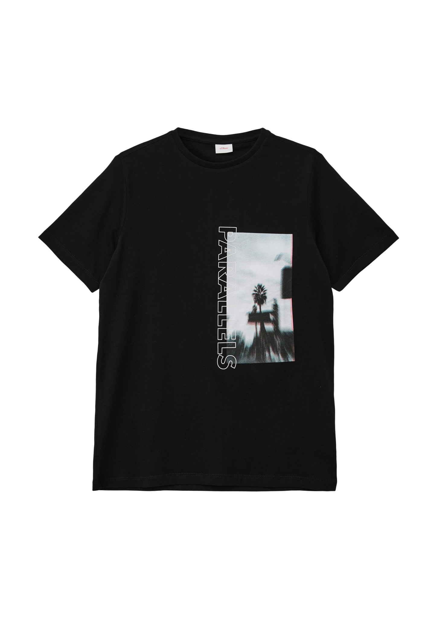 s.Oliver - T-Shirt mit Grafik-Print, Jungen, schwarz