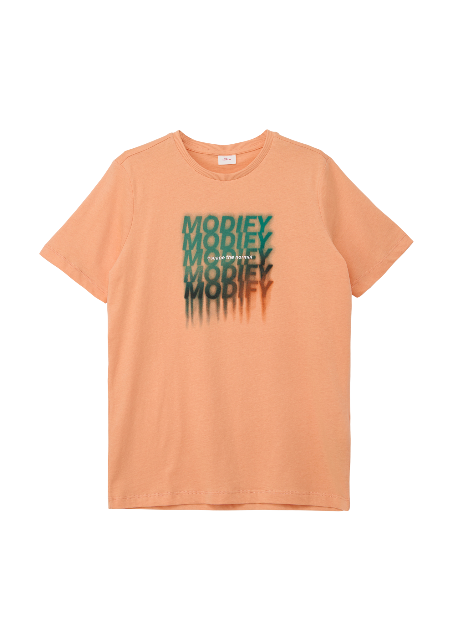 s.Oliver - T-Shirt mit Statement-Print, Jungen, Orange