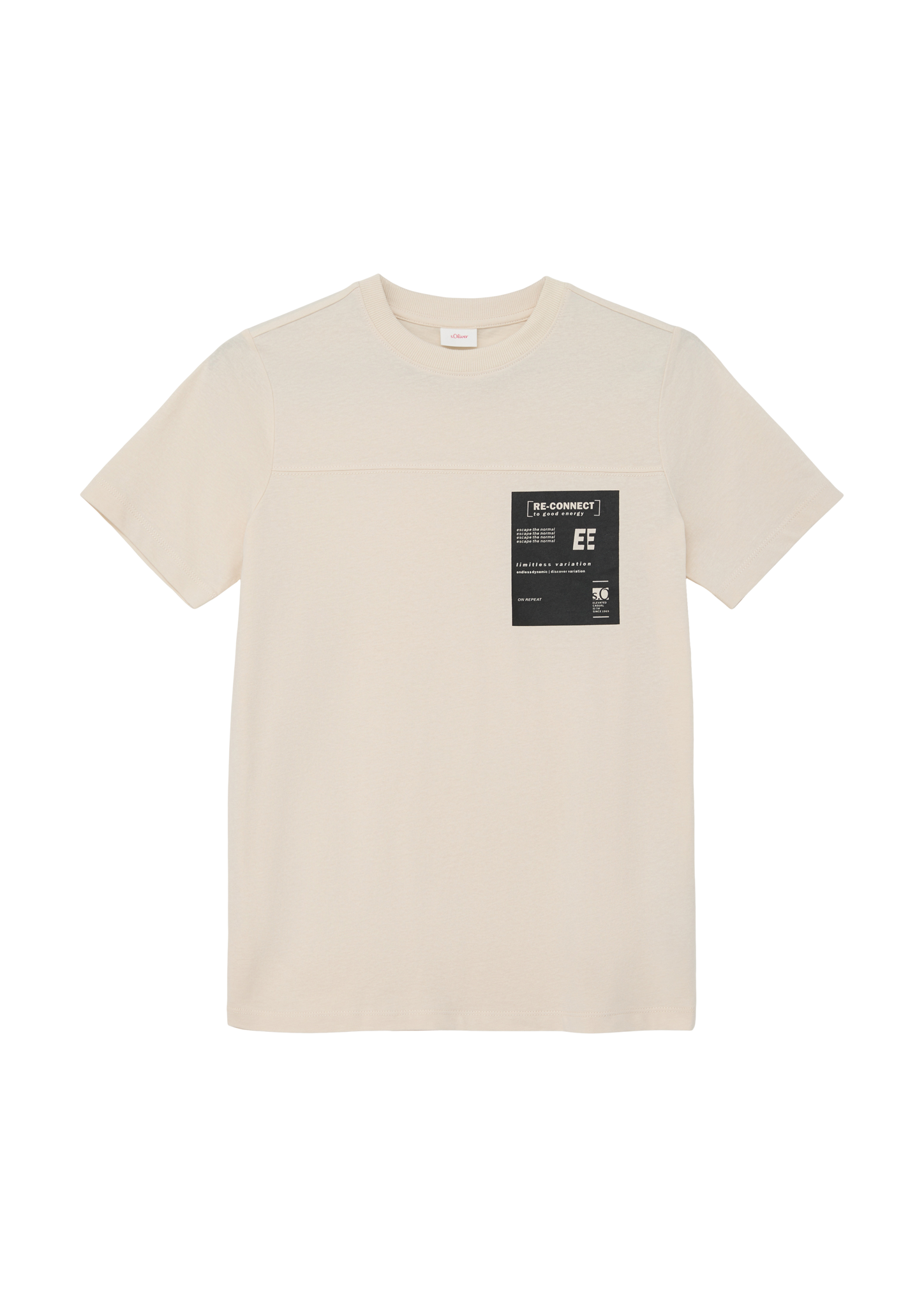 s.Oliver - T-Shirt mit Frontprint, Jungen, Beige