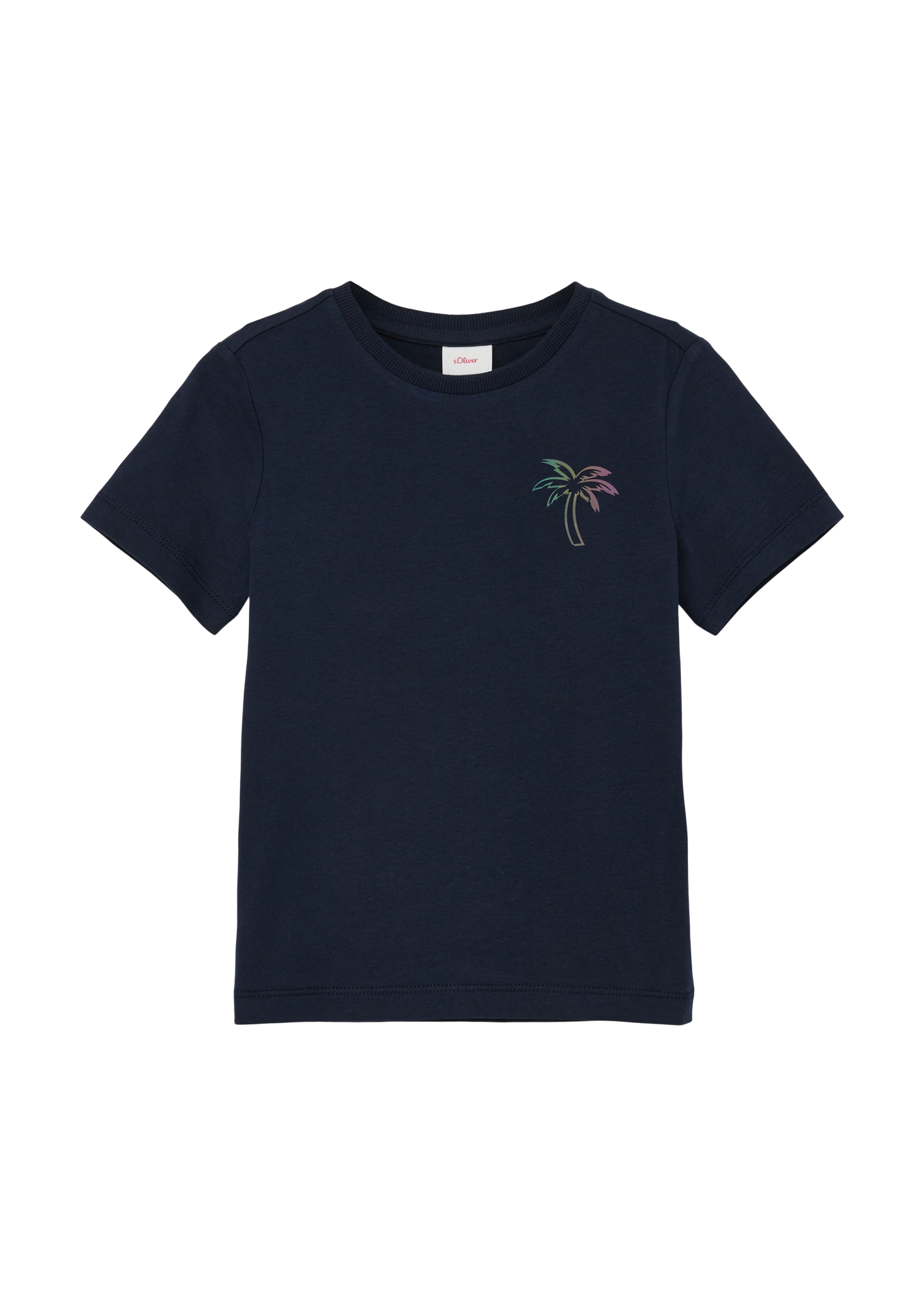 s.Oliver - T-Shirt mit Effektprint, Kinder, blau