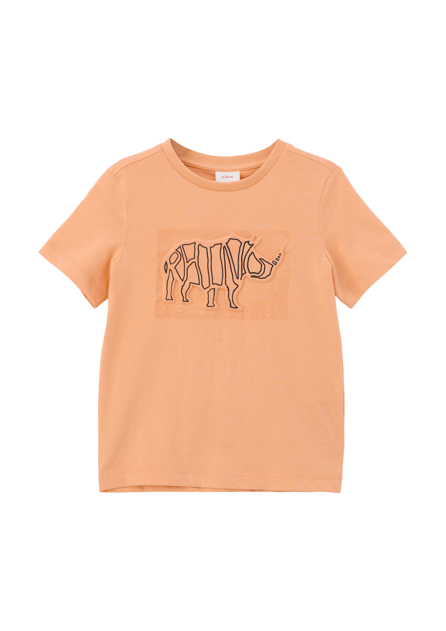 s.Oliver - Locker geschnittenes T-Shirt mit Frontprint, Kinder, Orange