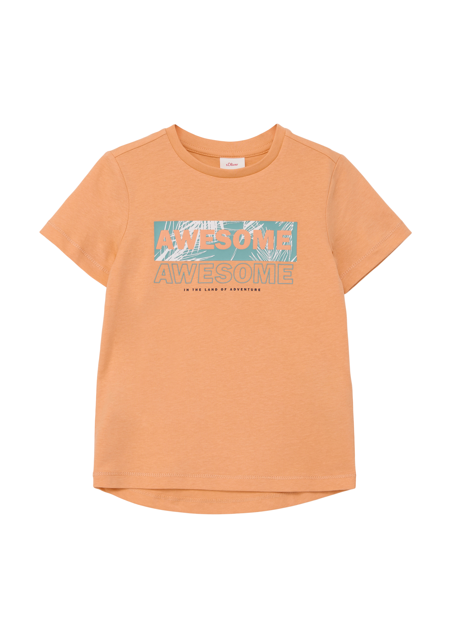 s.Oliver - T-Shirt mit Schriftprint, Kinder, Orange