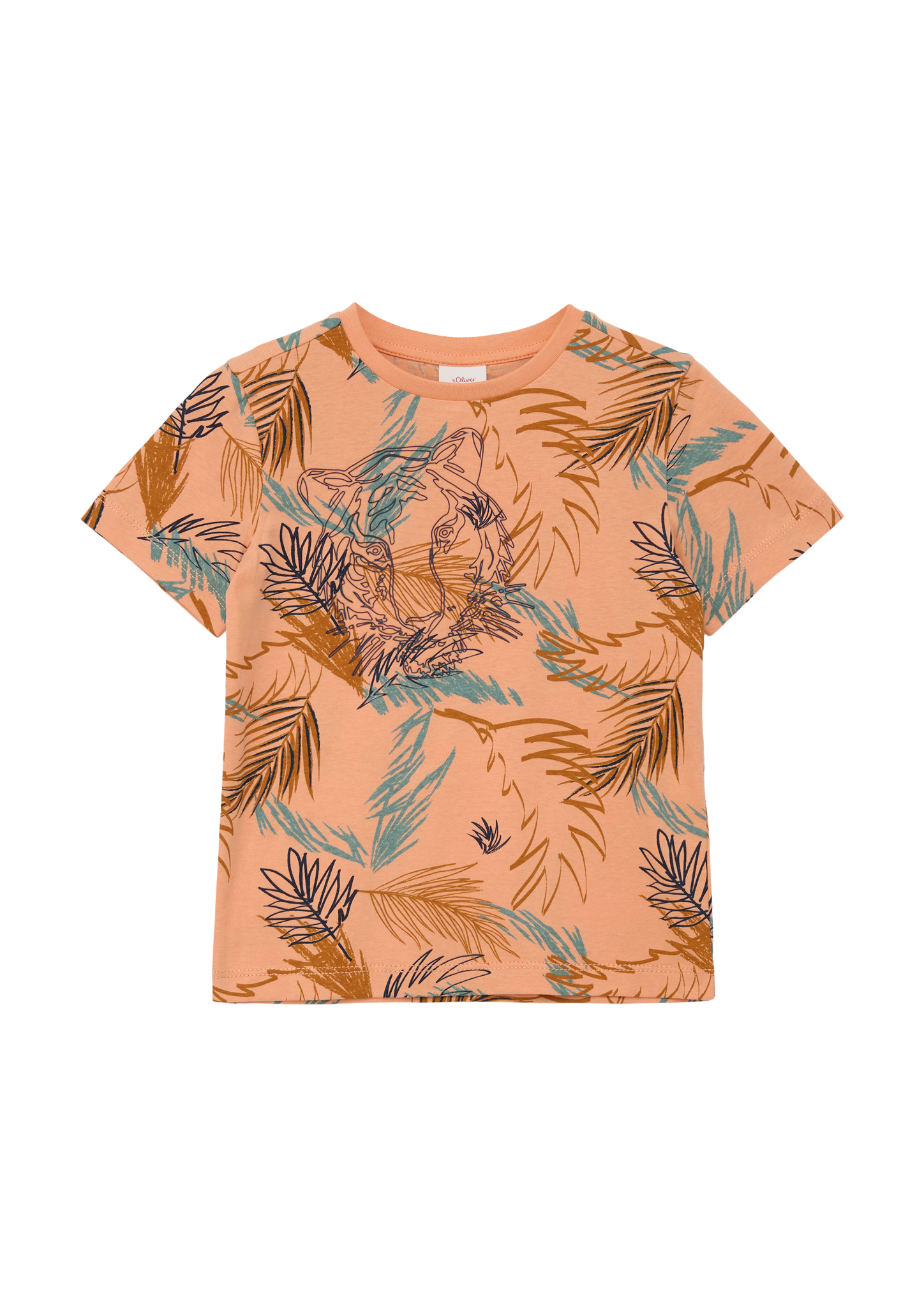 s.Oliver - T-Shirt mit All-over-Print, Kinder, Orange