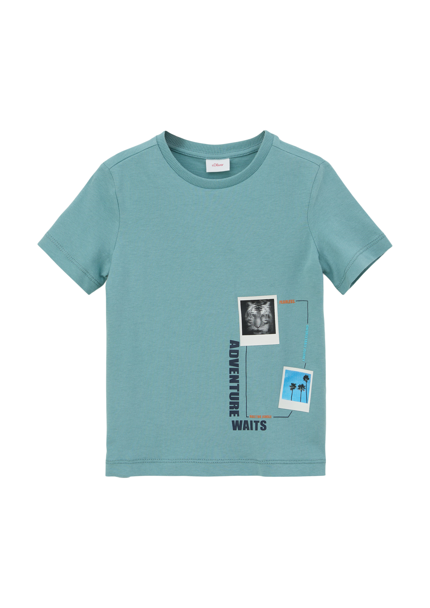 s.Oliver - T-Shirt mit Frontprint, Kinder, türkis