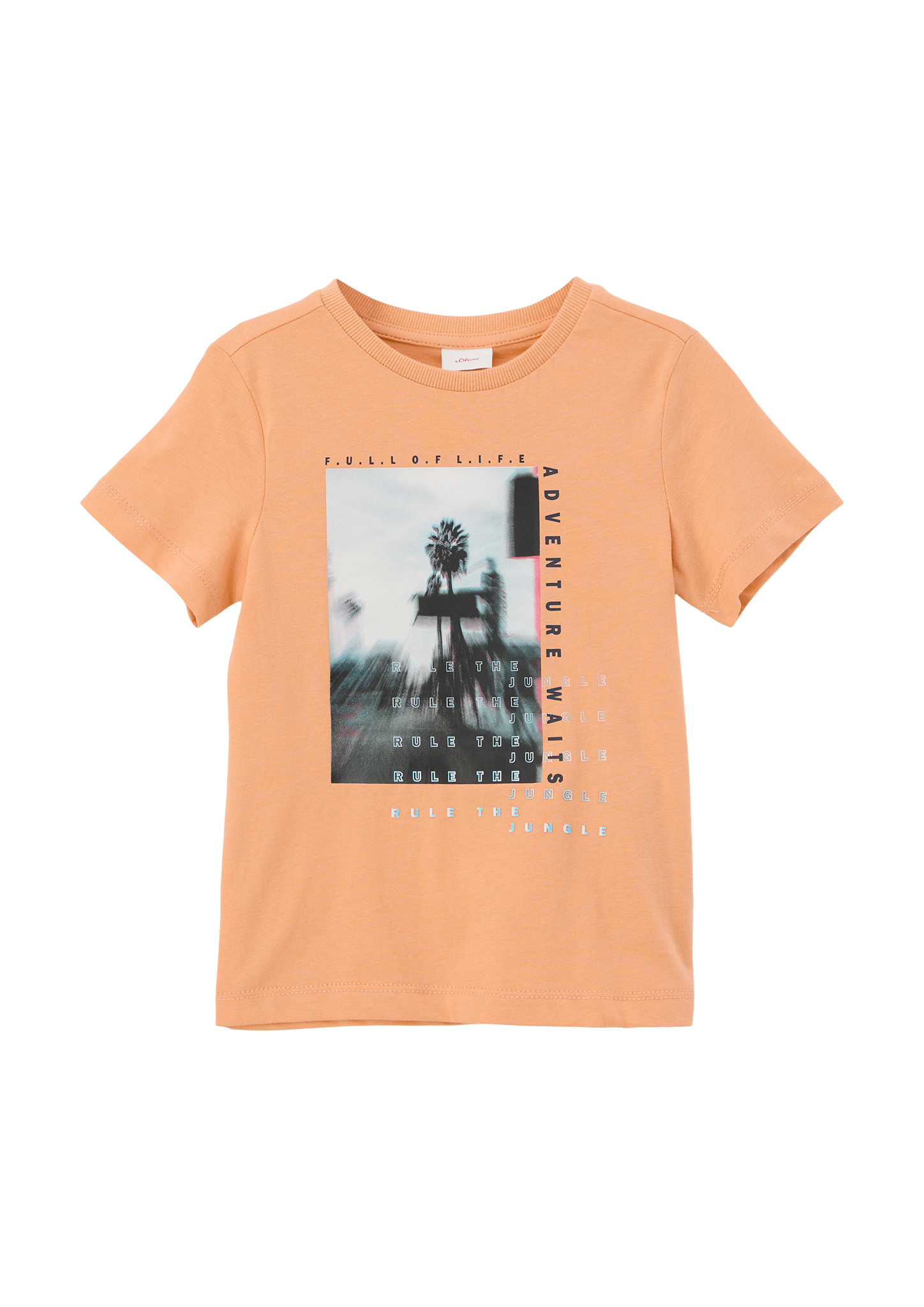 s.Oliver - Baumwollshirt mit Frontprint, Kinder, Orange