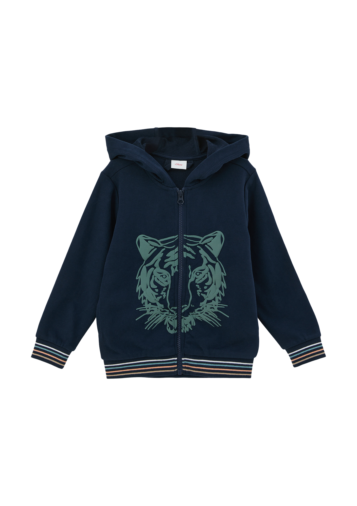 s.Oliver - Sweatshirt-Jacke mit Reliefprint, Kinder, blau