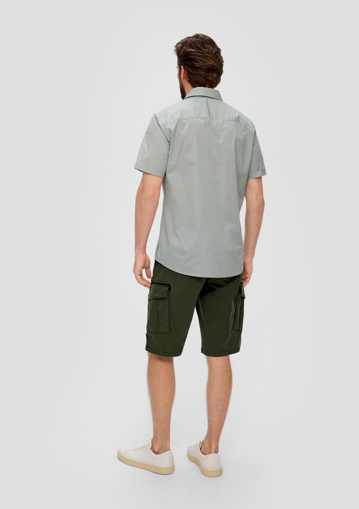 s.Oliver Slim: overhemd met korte mouwen van stretchkatoen